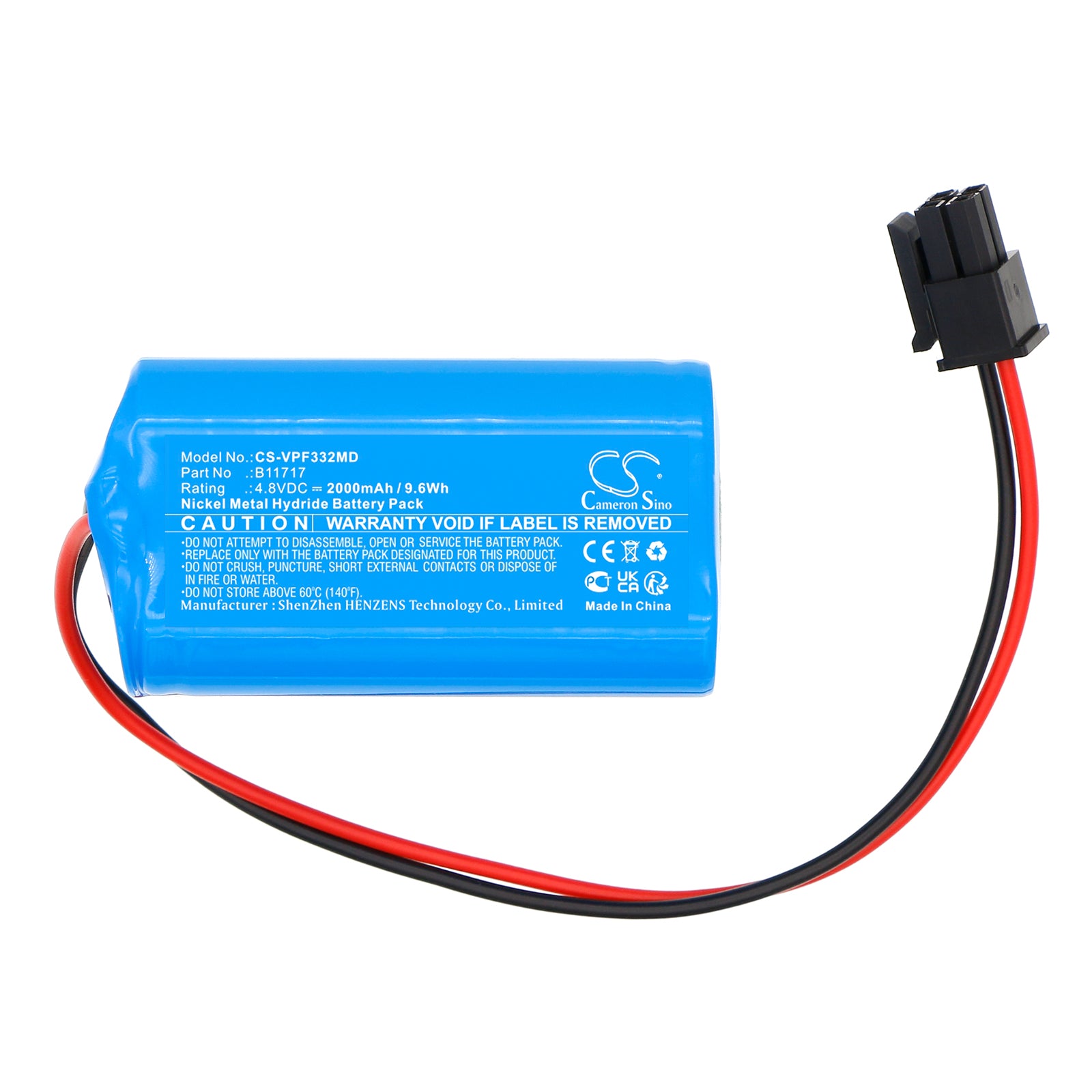 4.8V, Ni-MH, 2000mAh, Battery fits Vapotherm Precision Flow, Precision Flow Plus, 9.6Wh Medical Cameron Sino Technology Limited