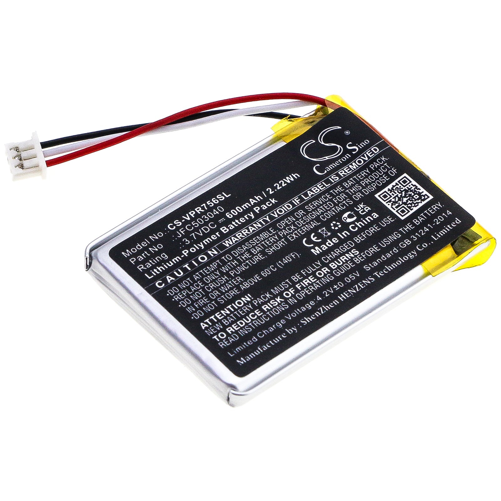 3.7V, Li-Polymer, 600mAh, Battery fits Viper 3706V, 3806V, 2.22Wh Remote Start and Entry Systems Cameron Sino Technology Limited