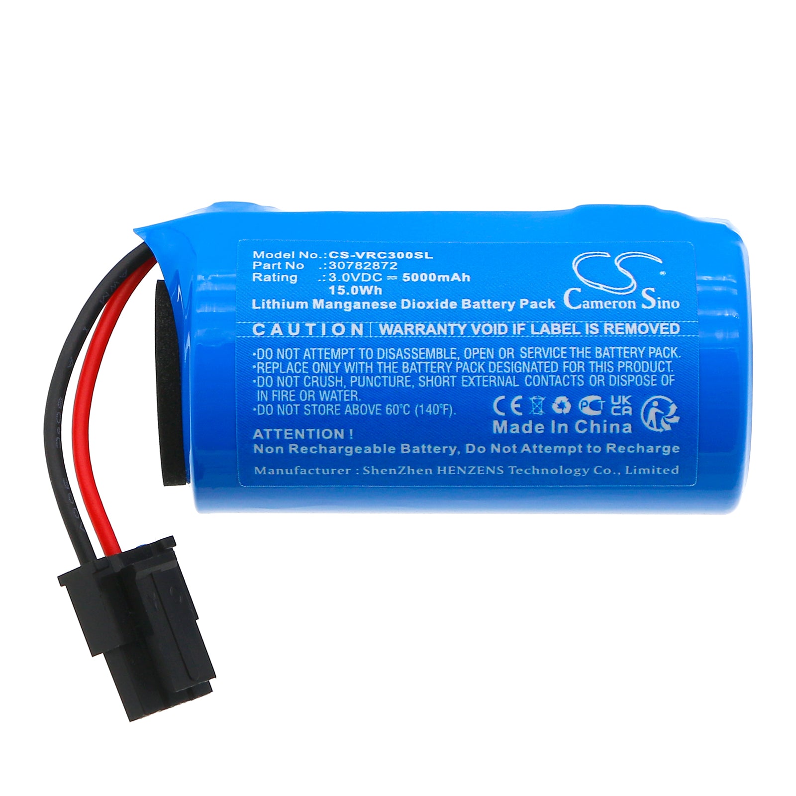 3V, Li-MnO2, 5000mAh, Battery fits VOLVO C30 2019, C30 2020, 15Wh Emergency Supply Cameron Sino Technology Limited
