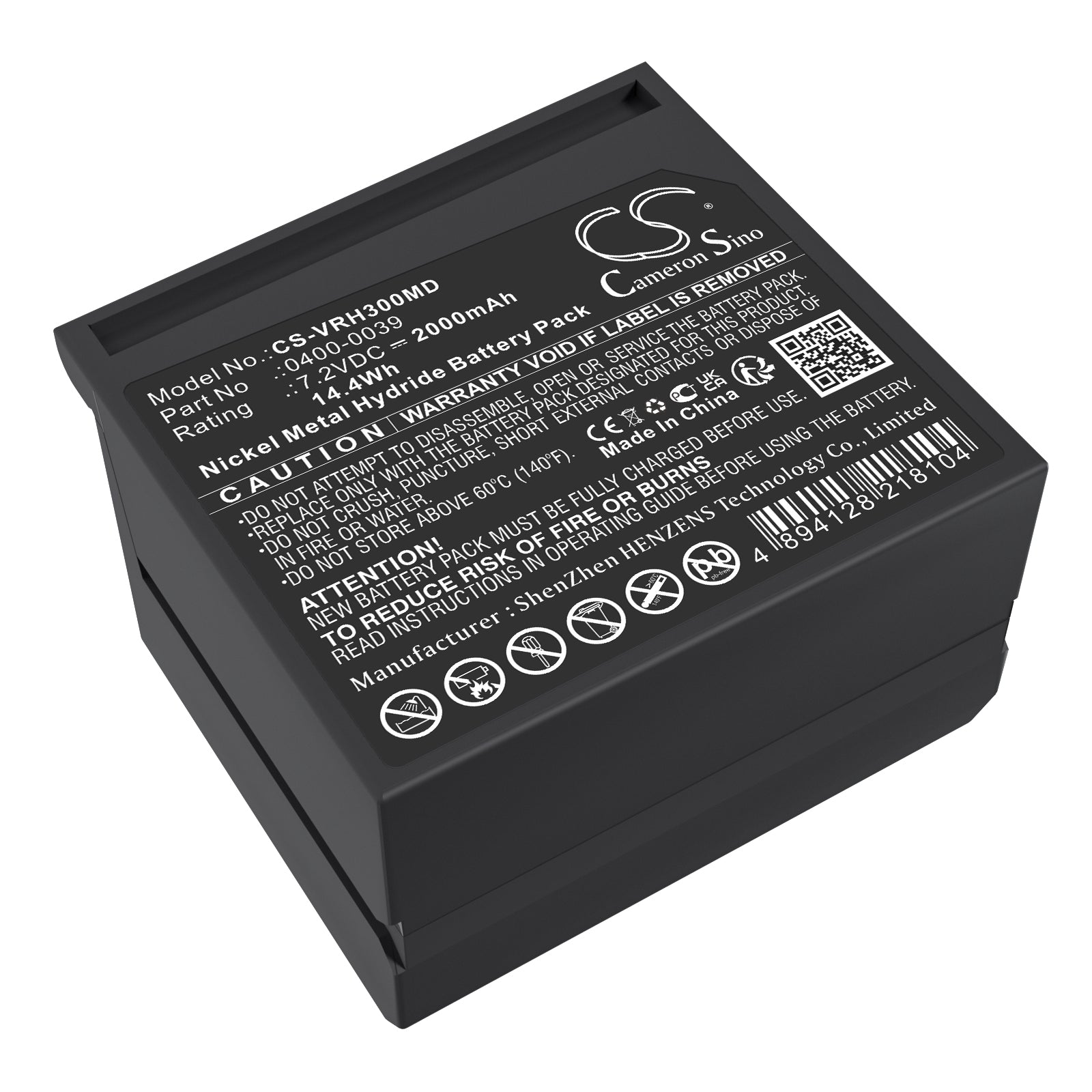 7.2V, Ni-MH, 2000mAh, Battery fits Verathon Bladerscan BVI 2500, Bladerscan BVI 3000, 14.4Wh Medical Cameron Sino Technology Limited