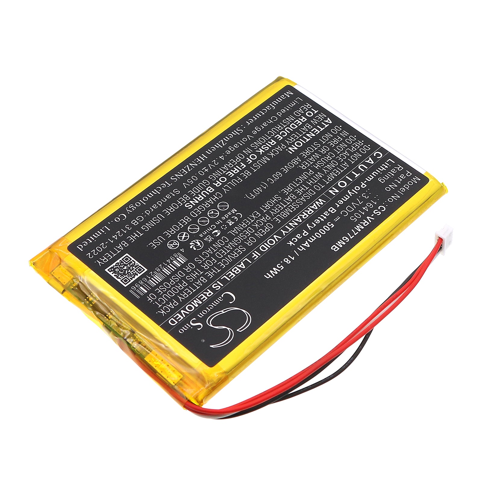 3.7V, Li-Polymer, 5000mAh, Battery fits V Tech LF915, LF920, 18.5Wh BabyPhone Cameron Sino Technology Limited