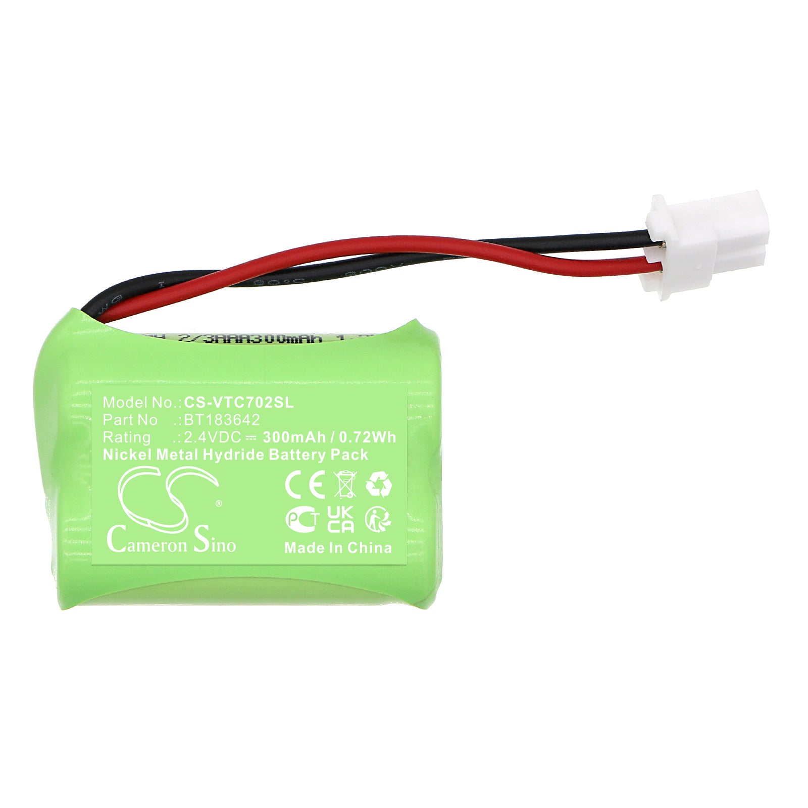 Ni-MH, Cordless Phone Battery fits Snom C620 Wireless Mic, Vtech Erisstation Vcs702 Wireless Mi, 2.4V, 300mAh Cordless Phone Cameron Sino Technology Limited