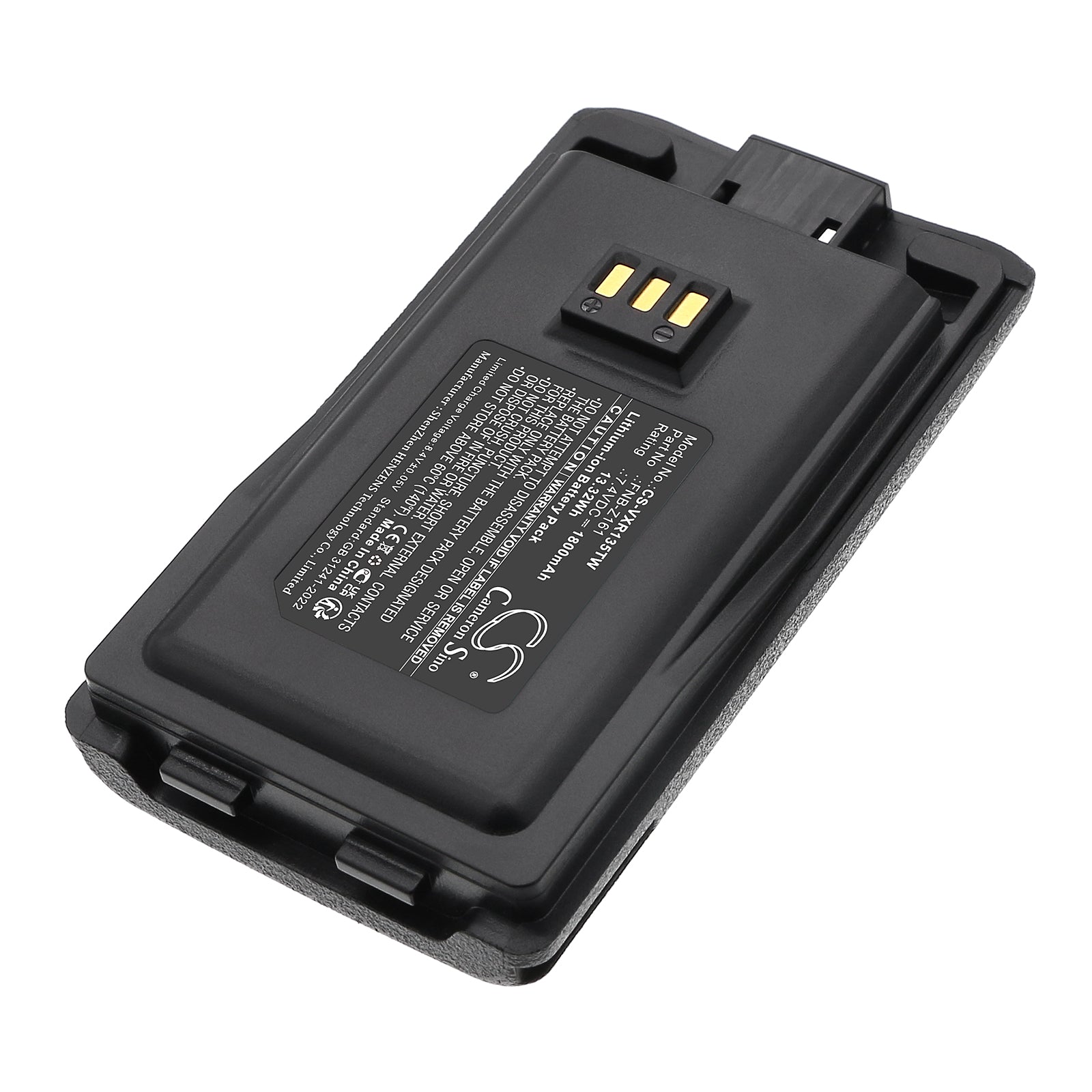 7.4V, Li-ion, 1800mAh, Battery fits Vertex Standard VZ-D131, VZ-D135, 13.32Wh Two-Way Radio Cameron Sino Technology Limited