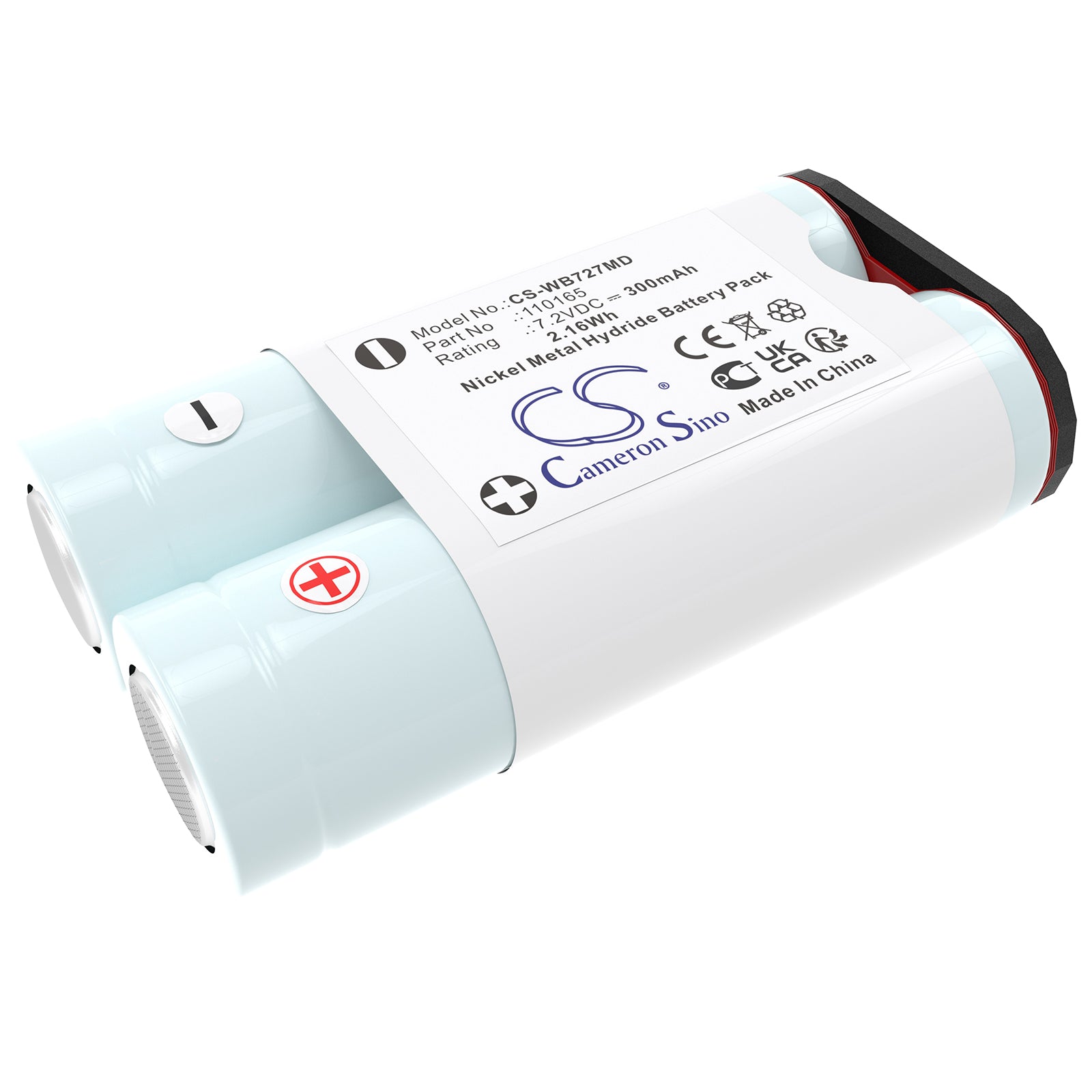 7.2V, Ni-MH, 300mAh, Battery fits Welch-Allyn MT1, MicroTymp 1, 2.16Wh Medical Cameron Sino Technology Limited