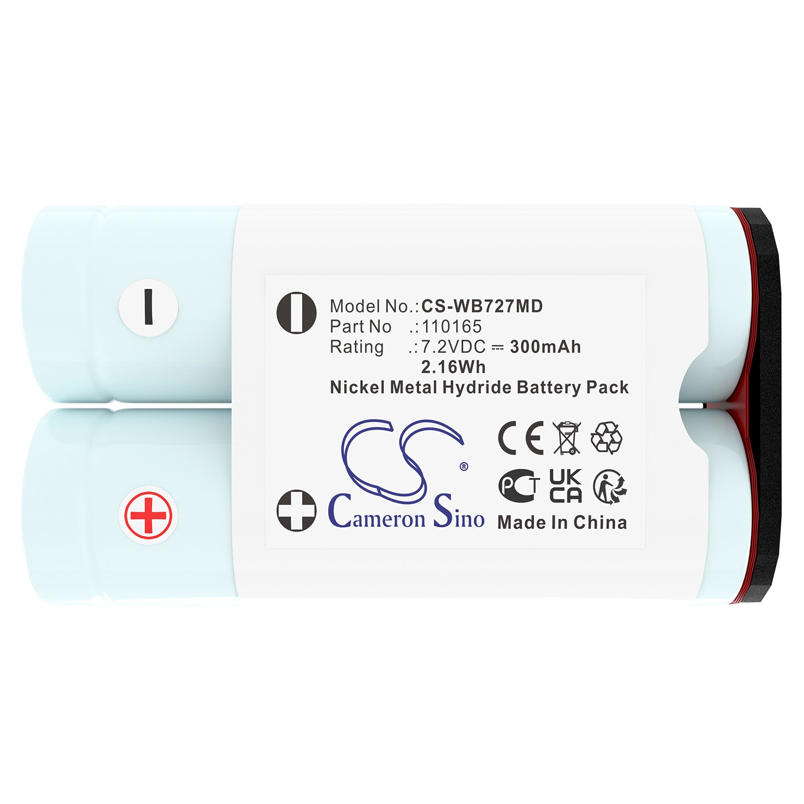7.2V, Ni-MH, 300mAh, Battery fits Welch-Allyn MT1, MicroTymp 1, 2.16Wh Medical Cameron Sino Technology Limited