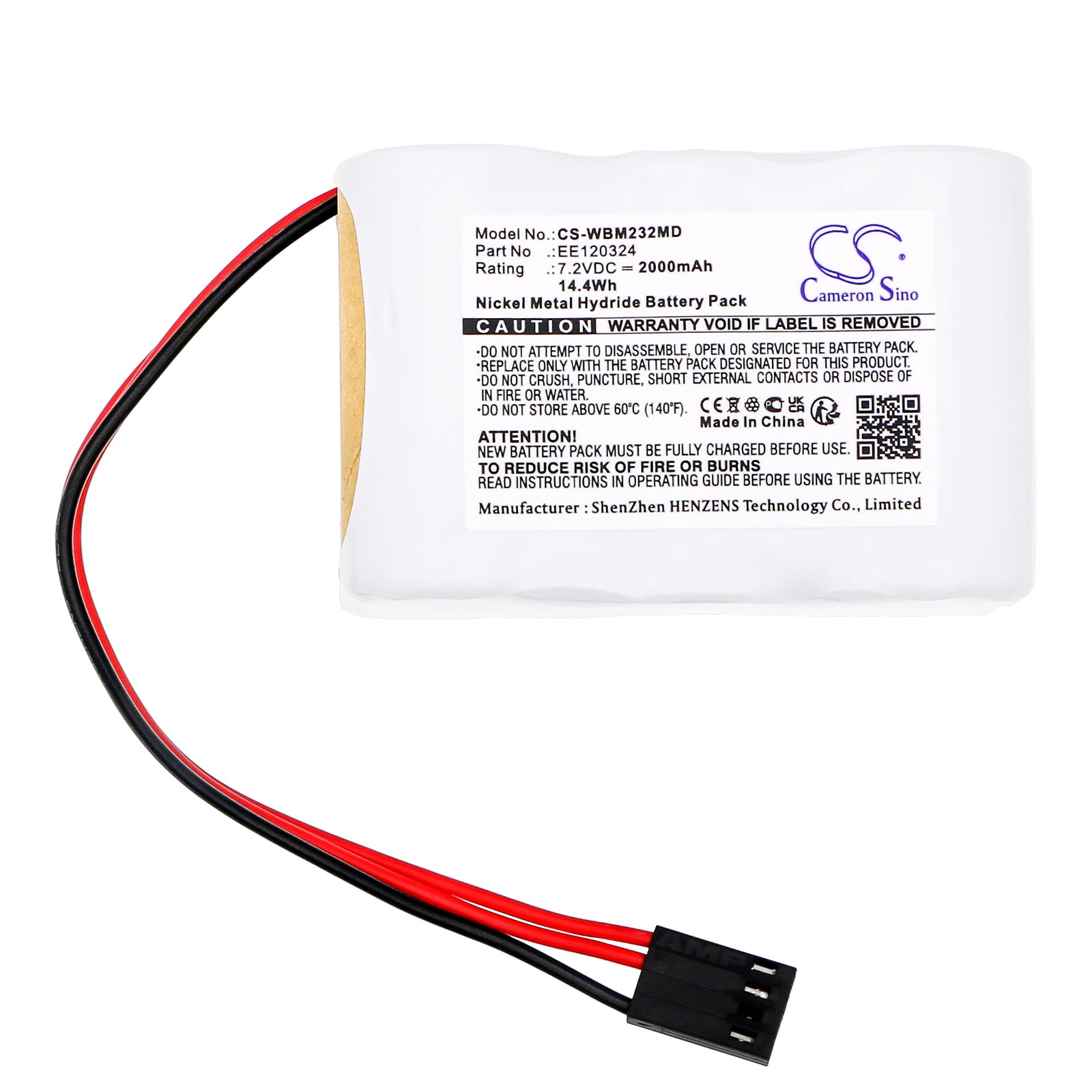 Ni-MH, Medical Battery fits Welch-allyn Manuel Audiometer 5200 Am232, Graystad Am 232, 7.2V, 2000mAh Medical Cameron Sino Technology Limited
