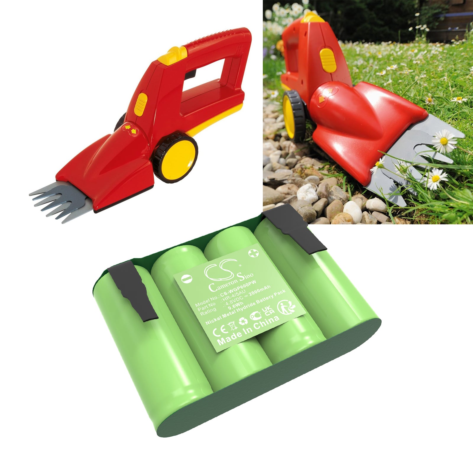 4.8V, Ni-MH, 2000mAh, Battery fits Wolf Garten Accu 60, 9.6Wh Gardening Tools Cameron Sino Technology Limited