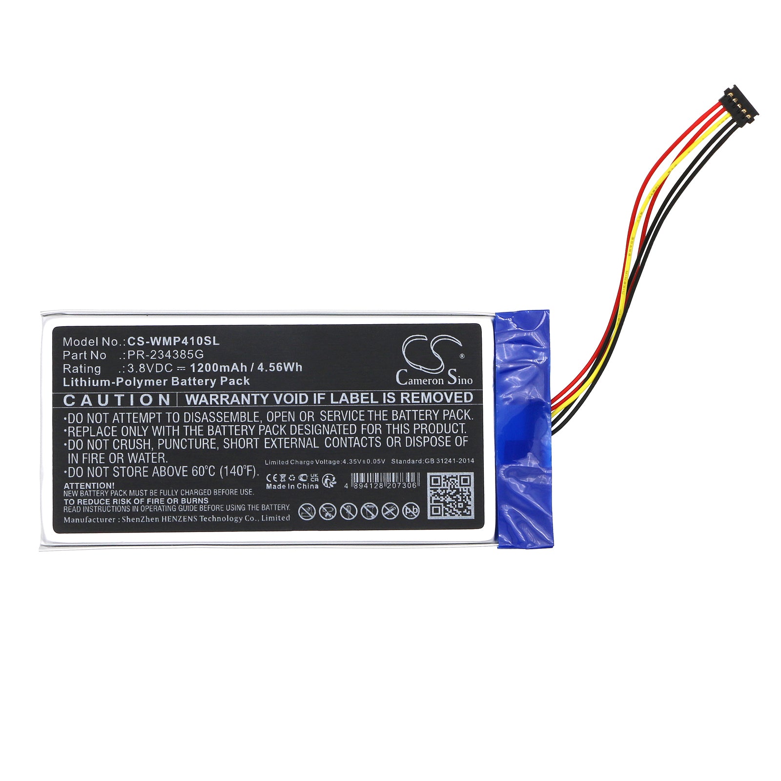 Li-Polymer, Digital Drawing Pad Battery fits Wacom Ctl4100, Ctl-4100/k0-c, 3.8V, 1200mAh Digital Drawing Pad Cameron Sino Technology Limited