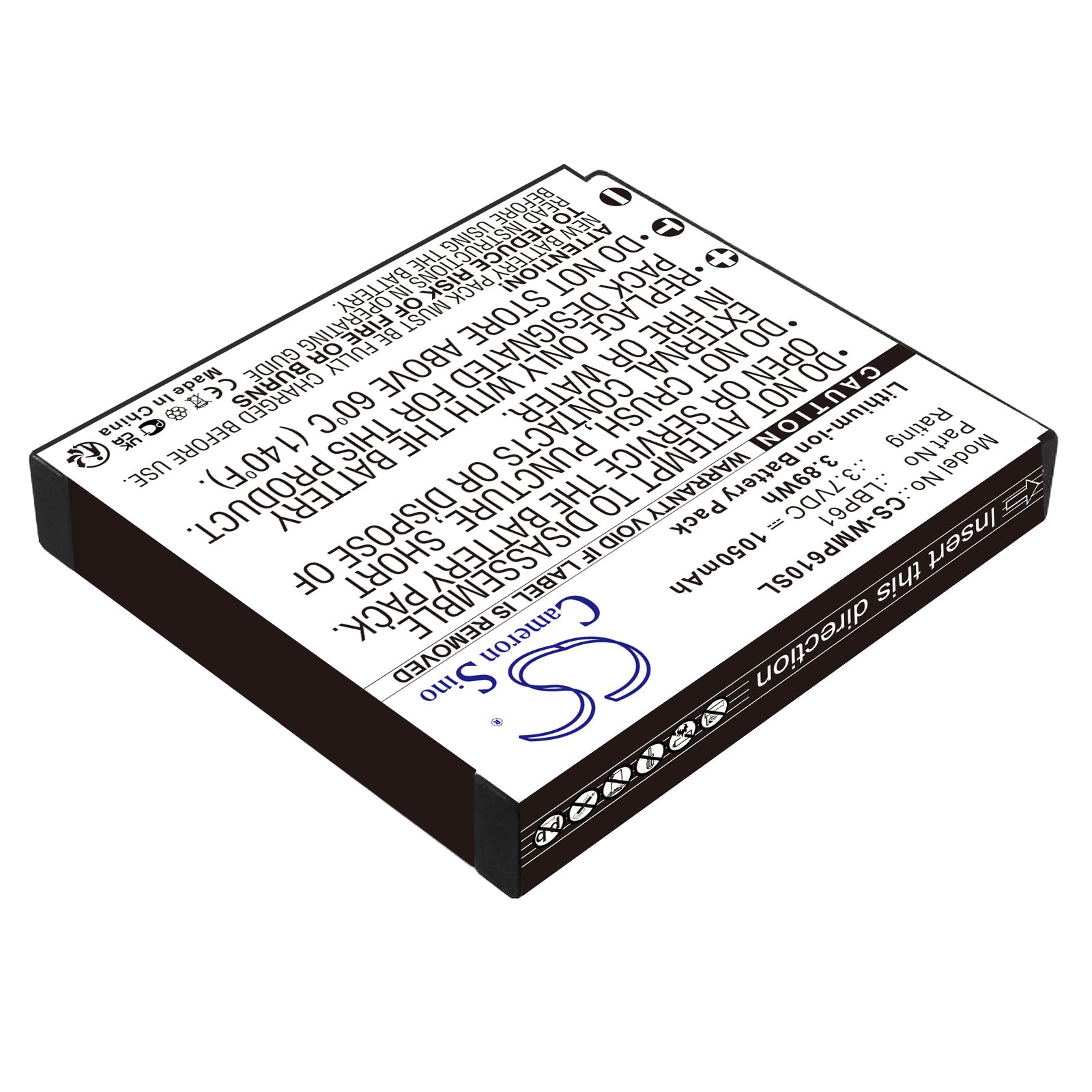 Li-ion, Transmitters & Receiver Battery fits Wisycom Mrp61 Transmitter, 3.7V, 1050mAh Transmitters & Receiver Cameron Sino Technology Limited