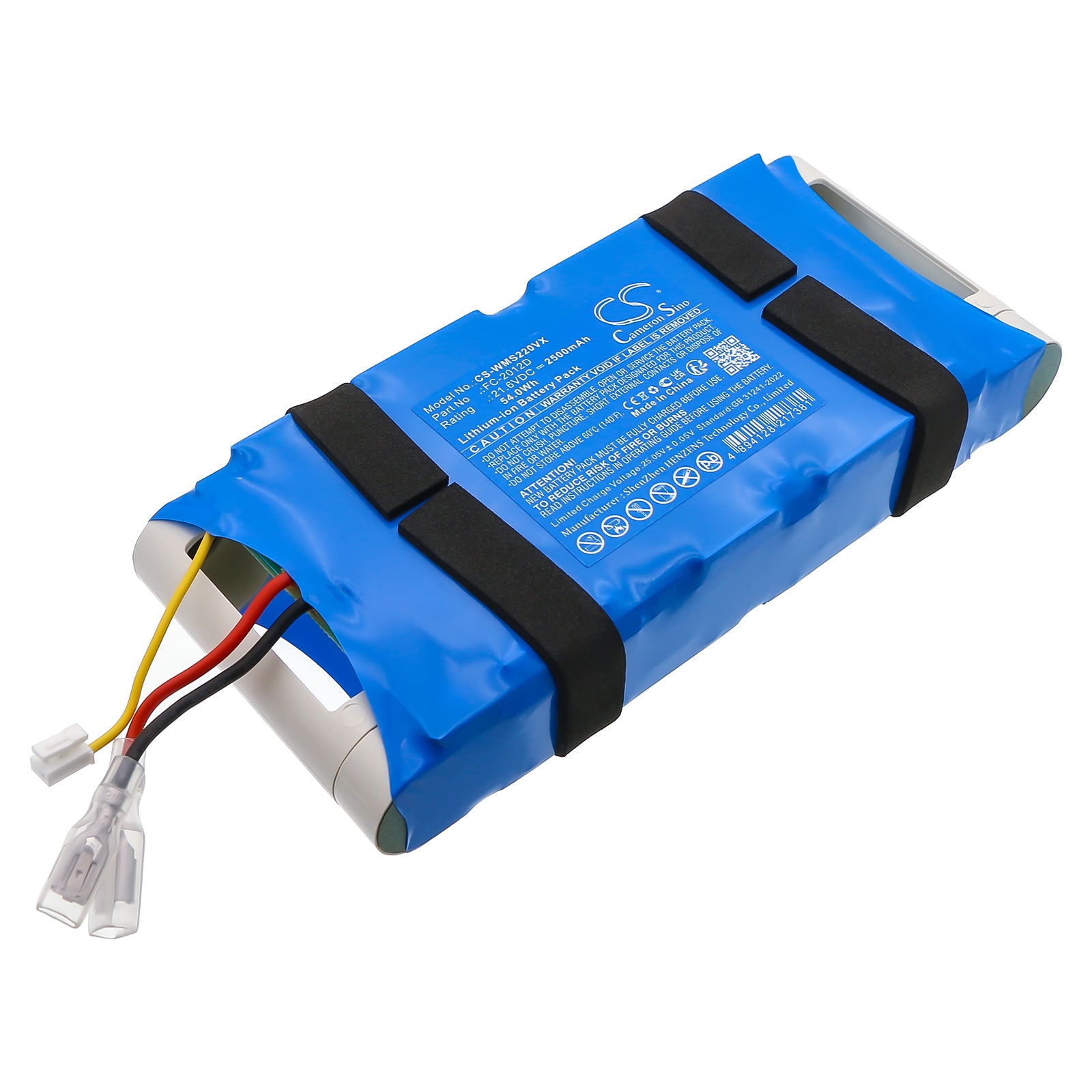 21.6V, Li-ion, 2500mAh, Battery fits WOMOW S22 Tech, 54Wh Vacuum Cameron Sino Technology Limited