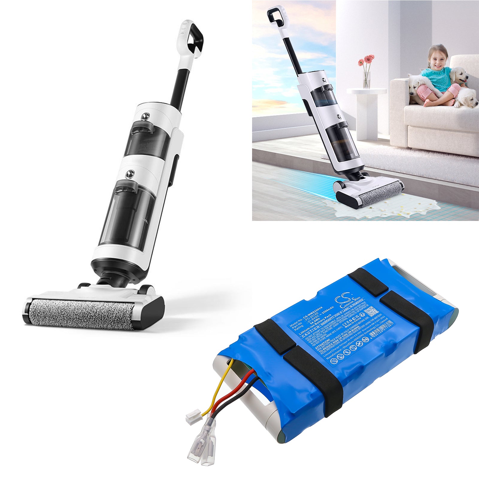 21.6V, Li-ion, 2500mAh, Battery fits WOMOW S22 Tech, 54Wh Vacuum Cameron Sino Technology Limited