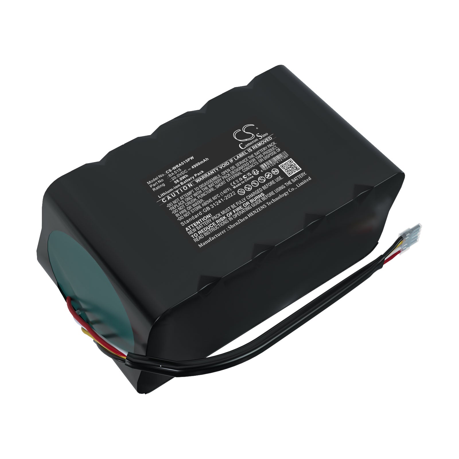 20V, Li-ion, 4900mAh, Battery fits Mowox RM 1000 WIU-SN, Silaro Robotic, 98Wh Lawn Mowers Cameron Sino Technology Limited