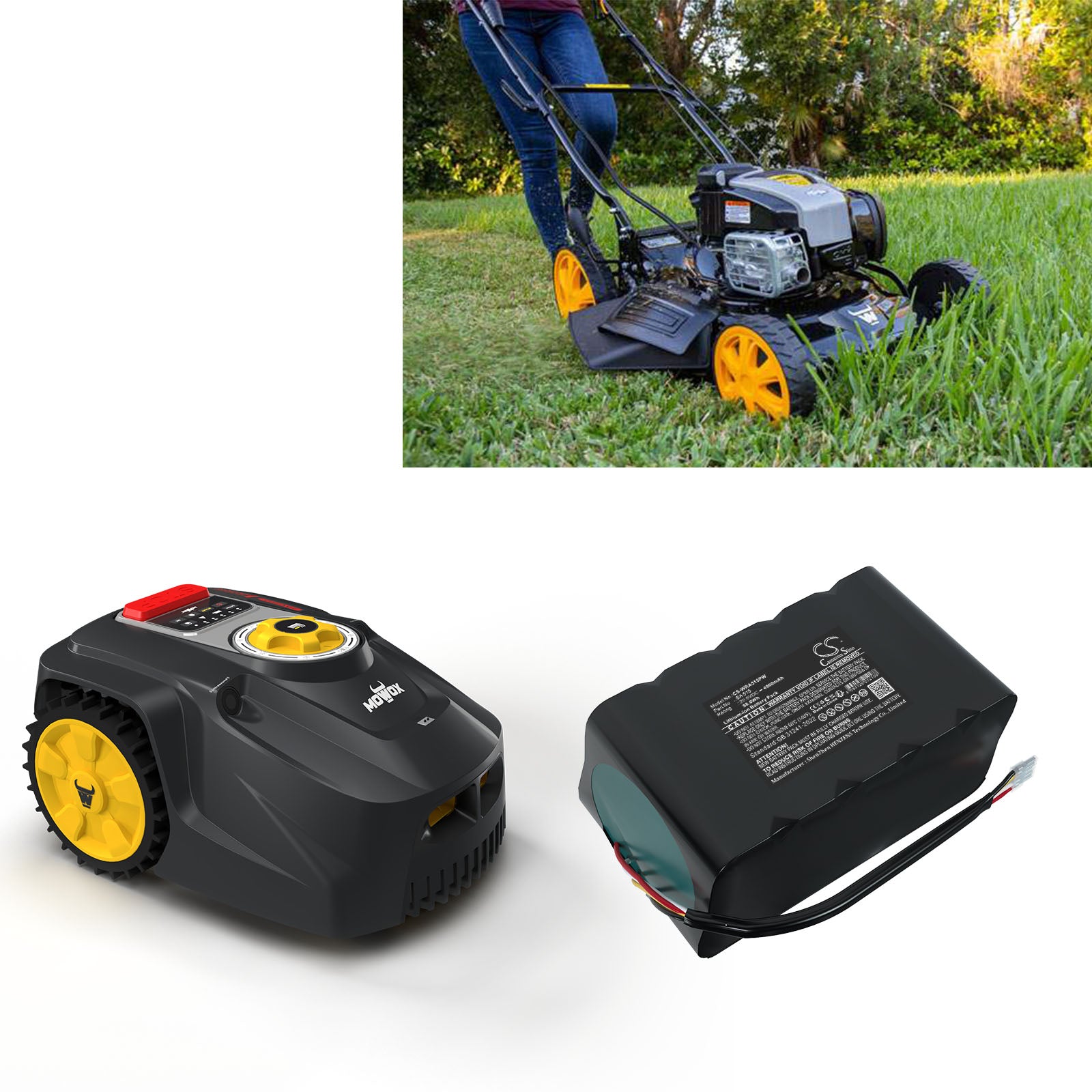 20V, Li-ion, 4900mAh, Battery fits Mowox RM 1000 WIU-SN, Silaro Robotic, 98Wh Lawn Mowers Cameron Sino Technology Limited