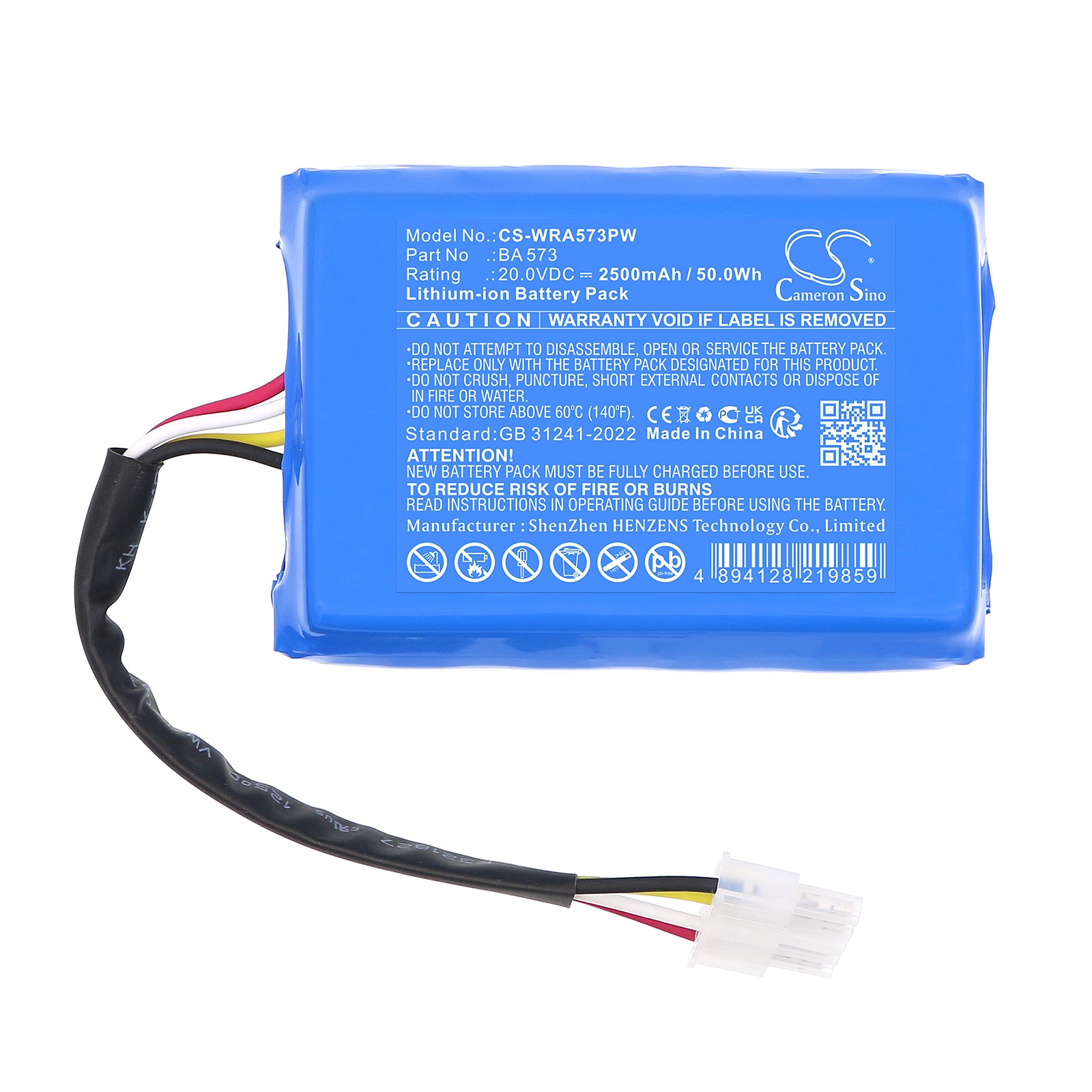 20V, Li-ion, 2500mAh, Battery fits Mowox RM 1000 WiU-SN, RM 500 WIU-SN, 50Wh Lawn Mowers Cameron Sino Technology Limited
