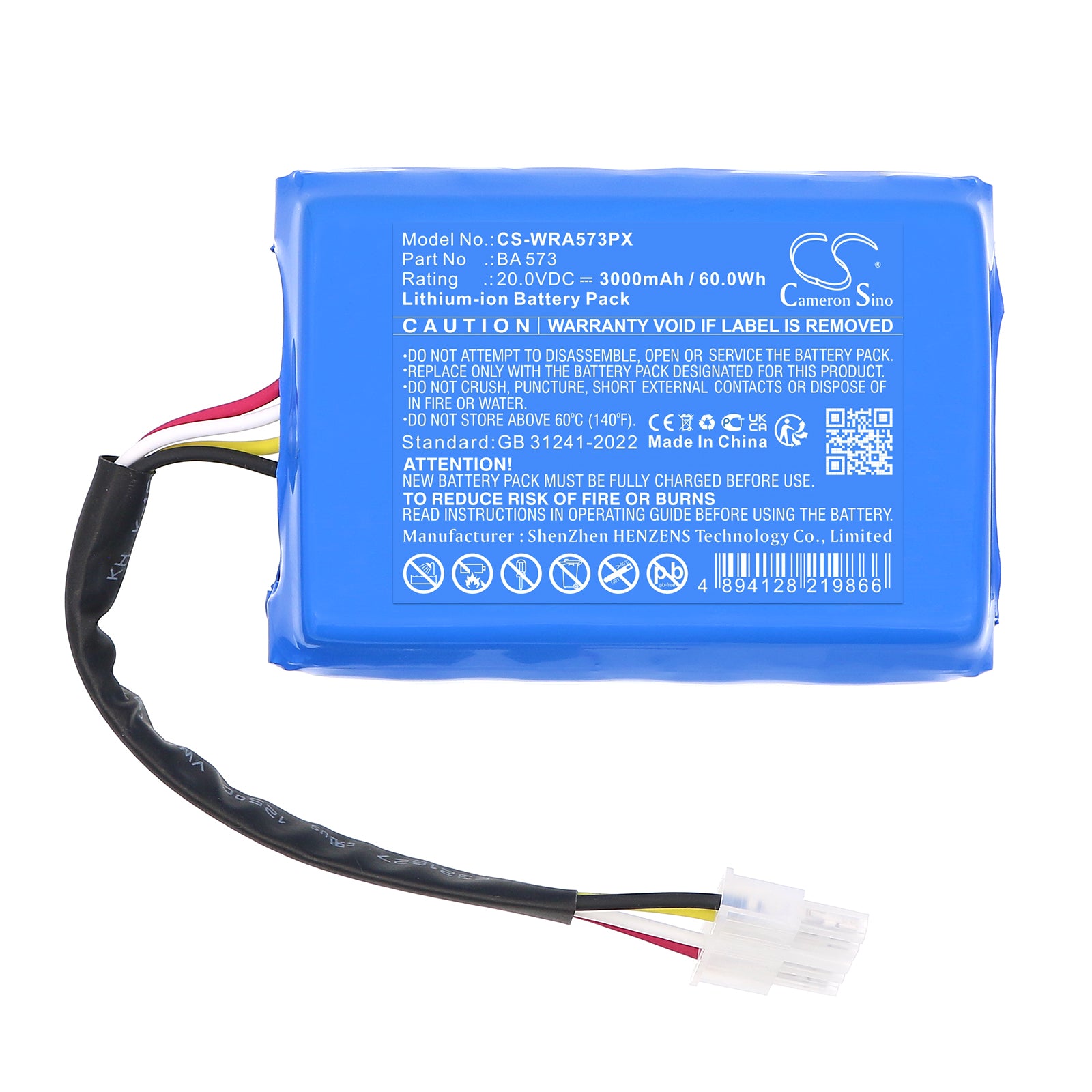 20V, Li-ion, 3000mAh, Battery fits Mowox RM 1000 WiU-SN, RM 500 WIU-SN, 60Wh Lawn Mowers Cameron Sino Technology Limited