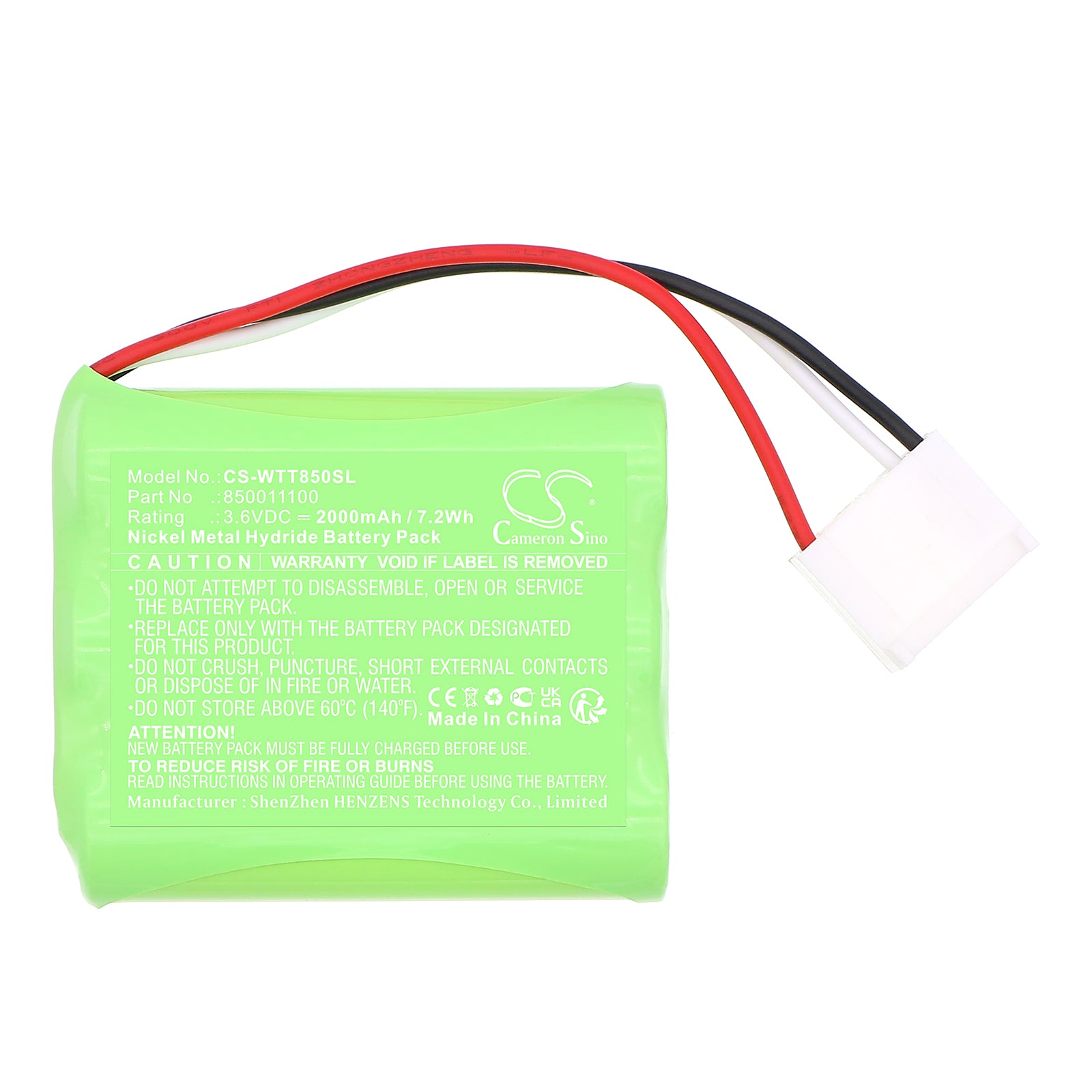 3.6V, Ni-MH, 2000mAh, Battery fits WITT Oxybaby, 7.2Wh Equipment, Survey, Test Cameron Sino Technology Limited