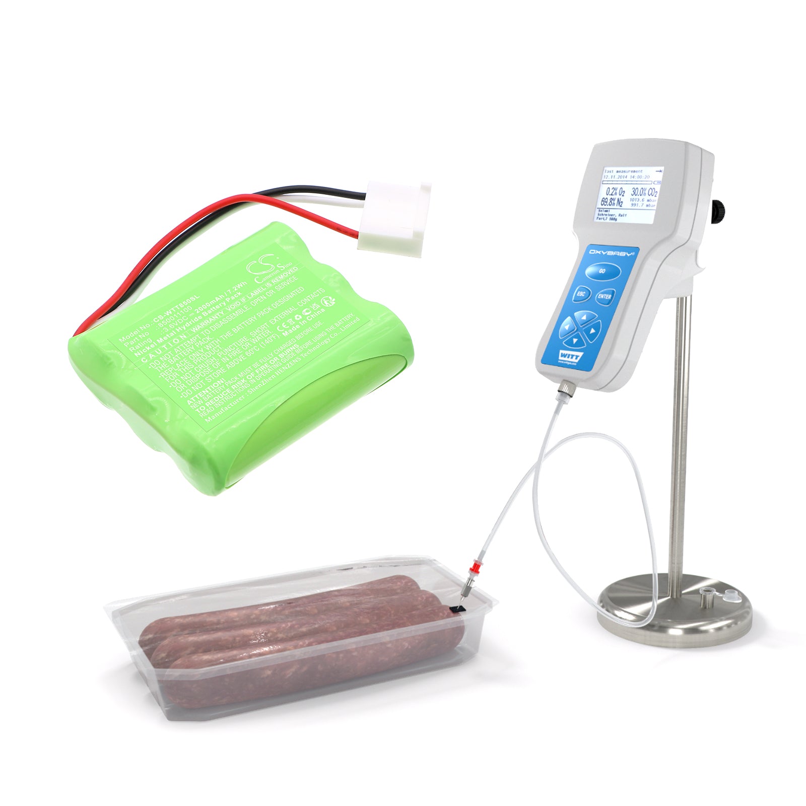 3.6V, Ni-MH, 2000mAh, Battery fits WITT Oxybaby, 7.2Wh Equipment, Survey, Test Cameron Sino Technology Limited
