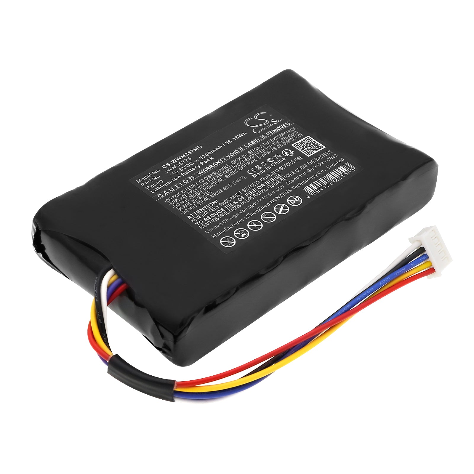 10.8V, Li-ion, 5200mAh, Battery fits Weinmann Meduvent Standard, 56.16Wh Medical Cameron Sino Technology Limited
