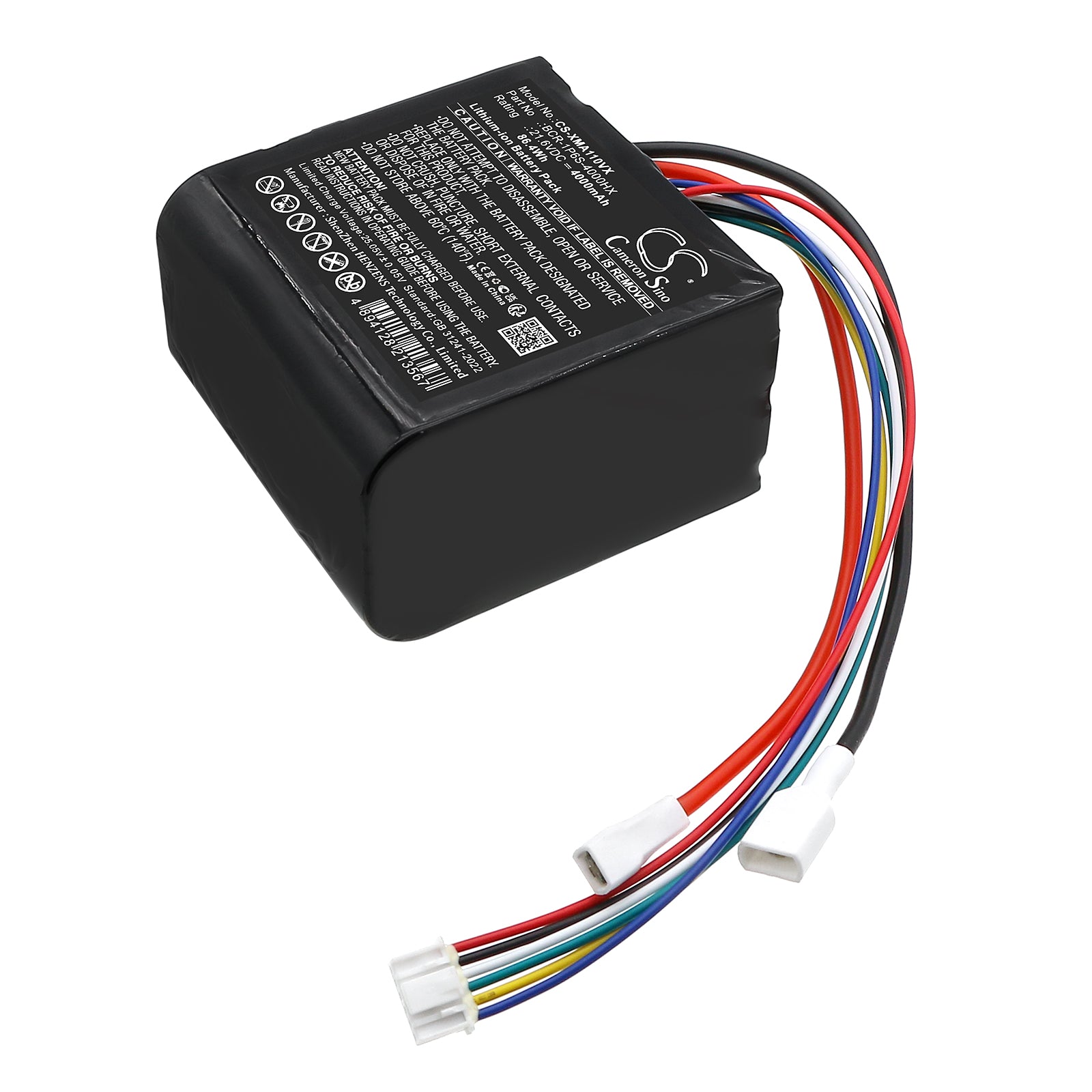 21.6V, Li-ion, 4000mAh, Battery fits Roborock A10 Plus, A10 Plus Sweeper, 86.4Wh Vacuum Cameron Sino Technology Limited