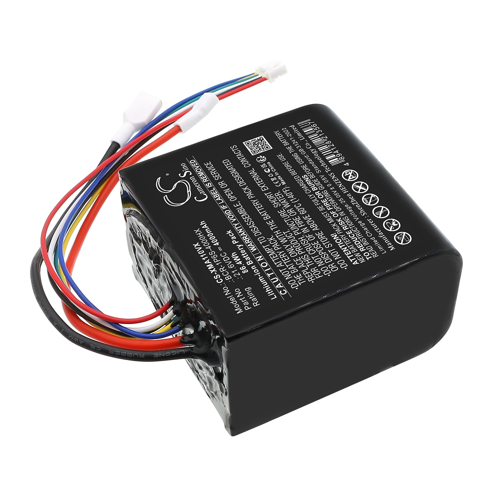 21.6V, Li-ion, 4000mAh, Battery fits Roborock A10 Plus, A10 Plus Sweeper, 86.4Wh Vacuum Cameron Sino Technology Limited