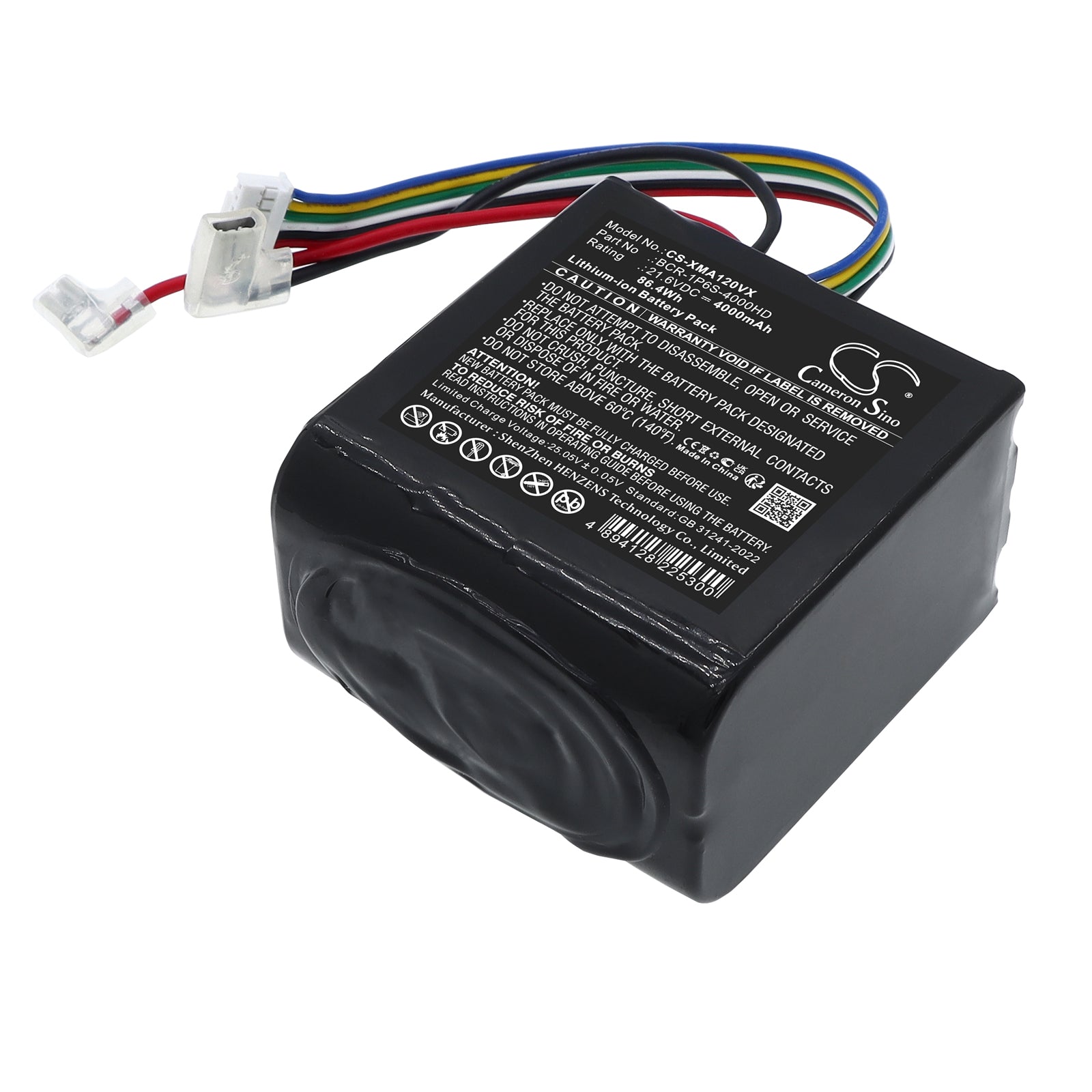 21.6V, Li-ion, 4000mAh, Battery fits Roborock A10 Ultra B, A10 Ultra E, 86.4Wh Vacuum Cameron Sino Technology Limited