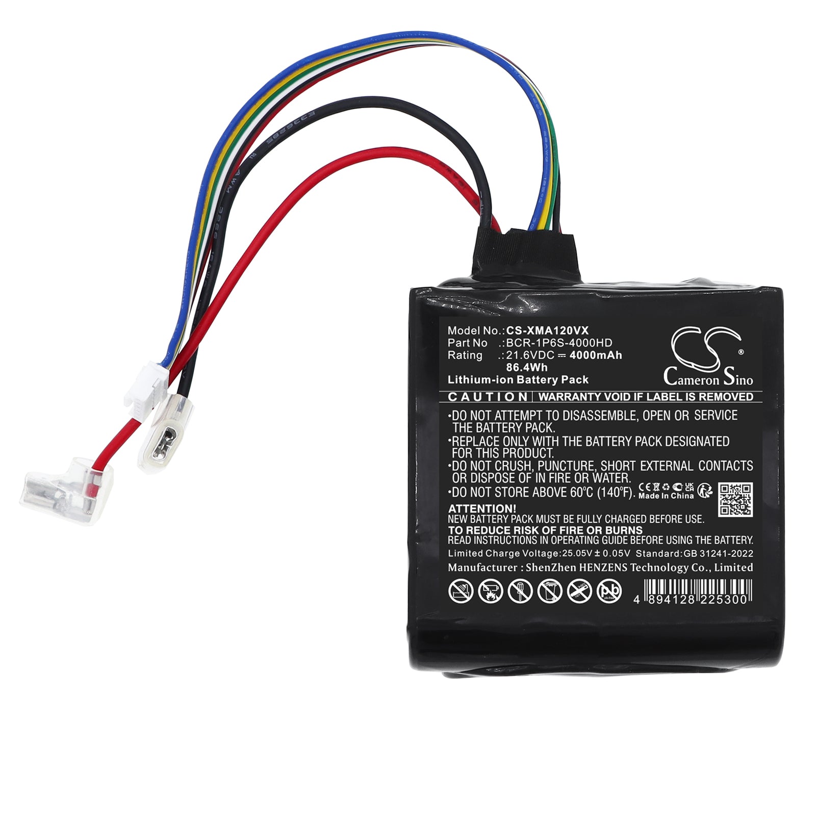 21.6V, Li-ion, 4000mAh, Battery fits Roborock A10 Ultra B, A10 Ultra E, 86.4Wh Vacuum Cameron Sino Technology Limited