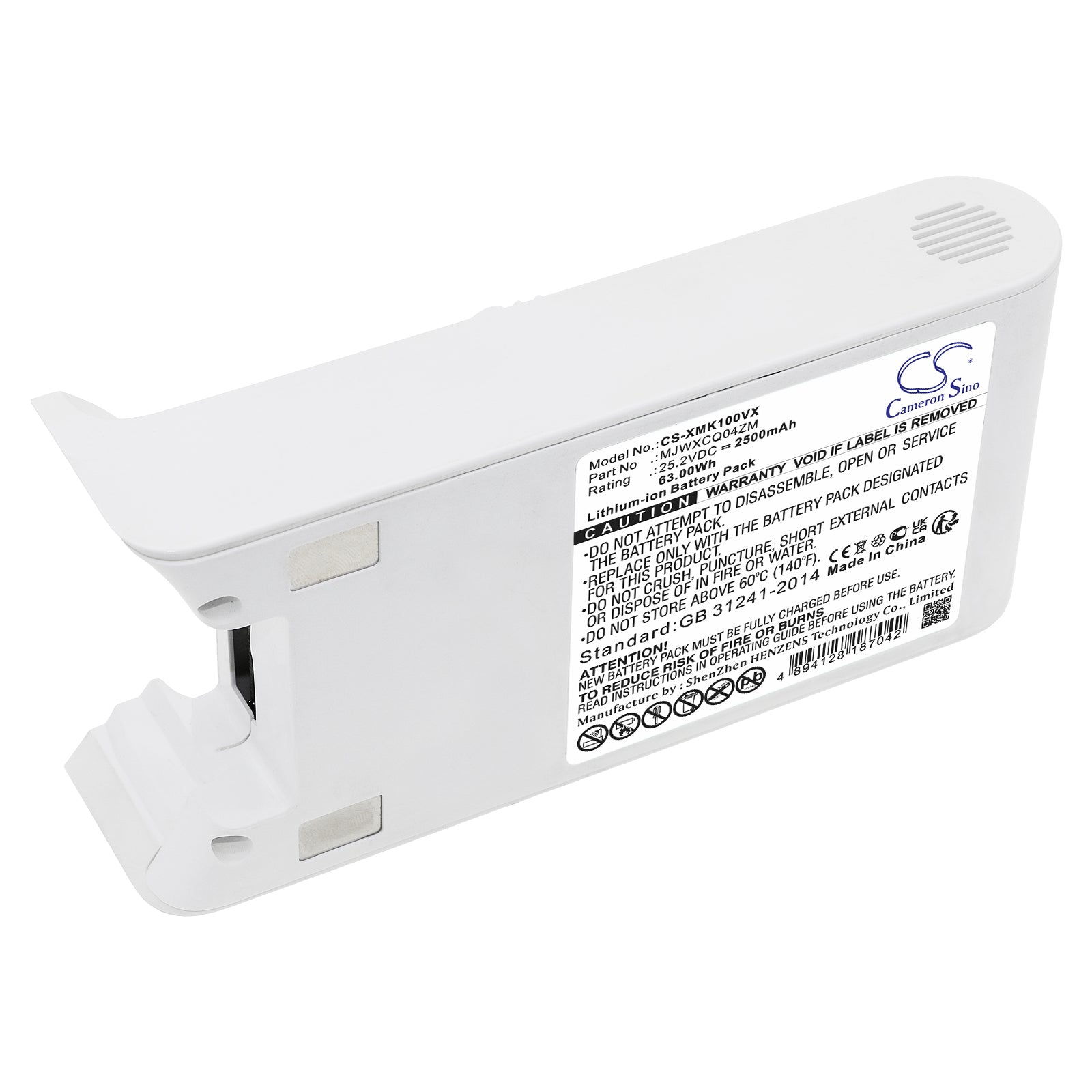 Li-ion, Vacuum Battery fits Xiaomi K10, Mijia 1c, 25.2V, 2500mAh Vacuum Cameron Sino Technology Limited