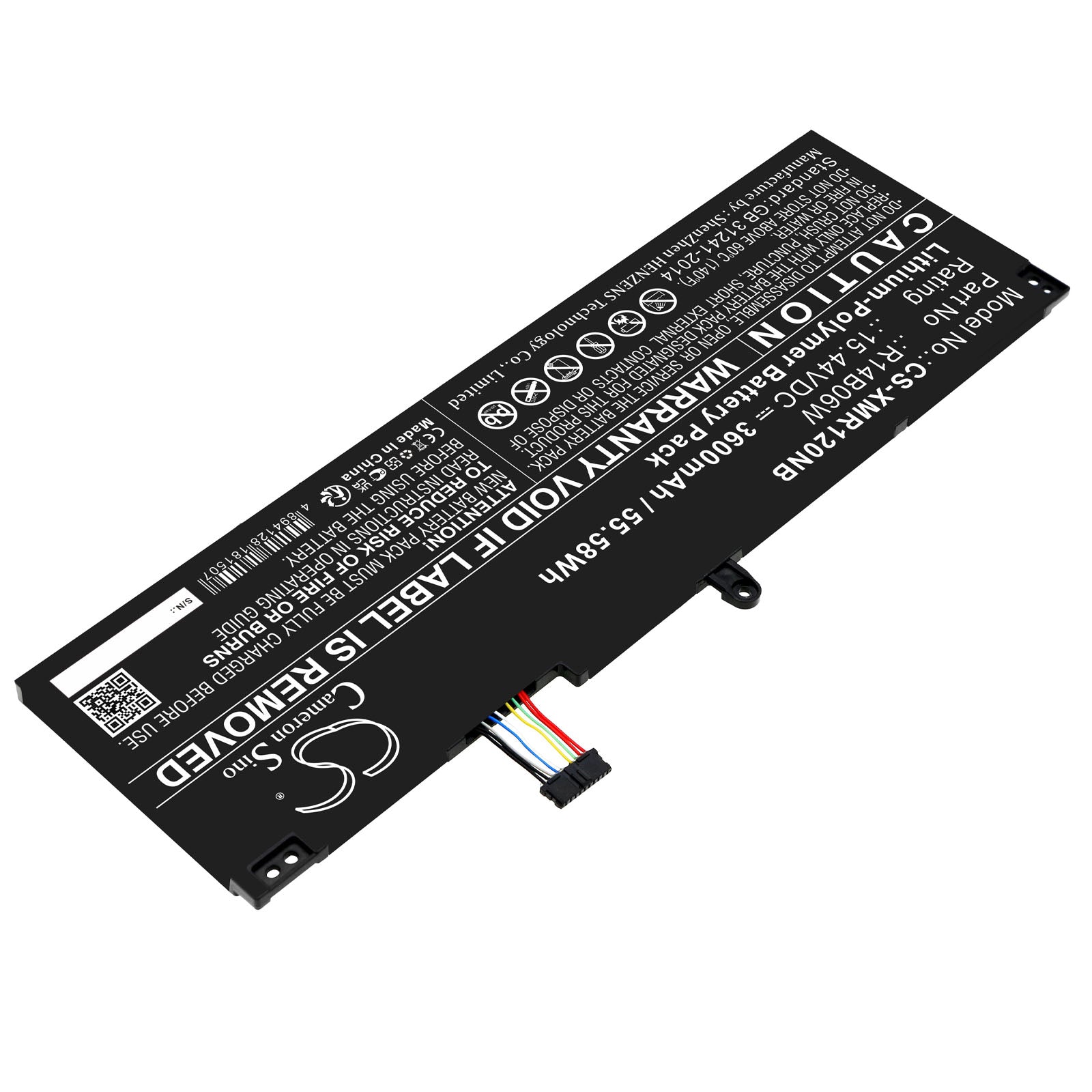 15.44V, Li-Polymer, 3600mAh, Battery fits Xiaomi NoteBook Pro 120G, 55.58Wh Notebook, Laptop Cameron Sino Technology Limited