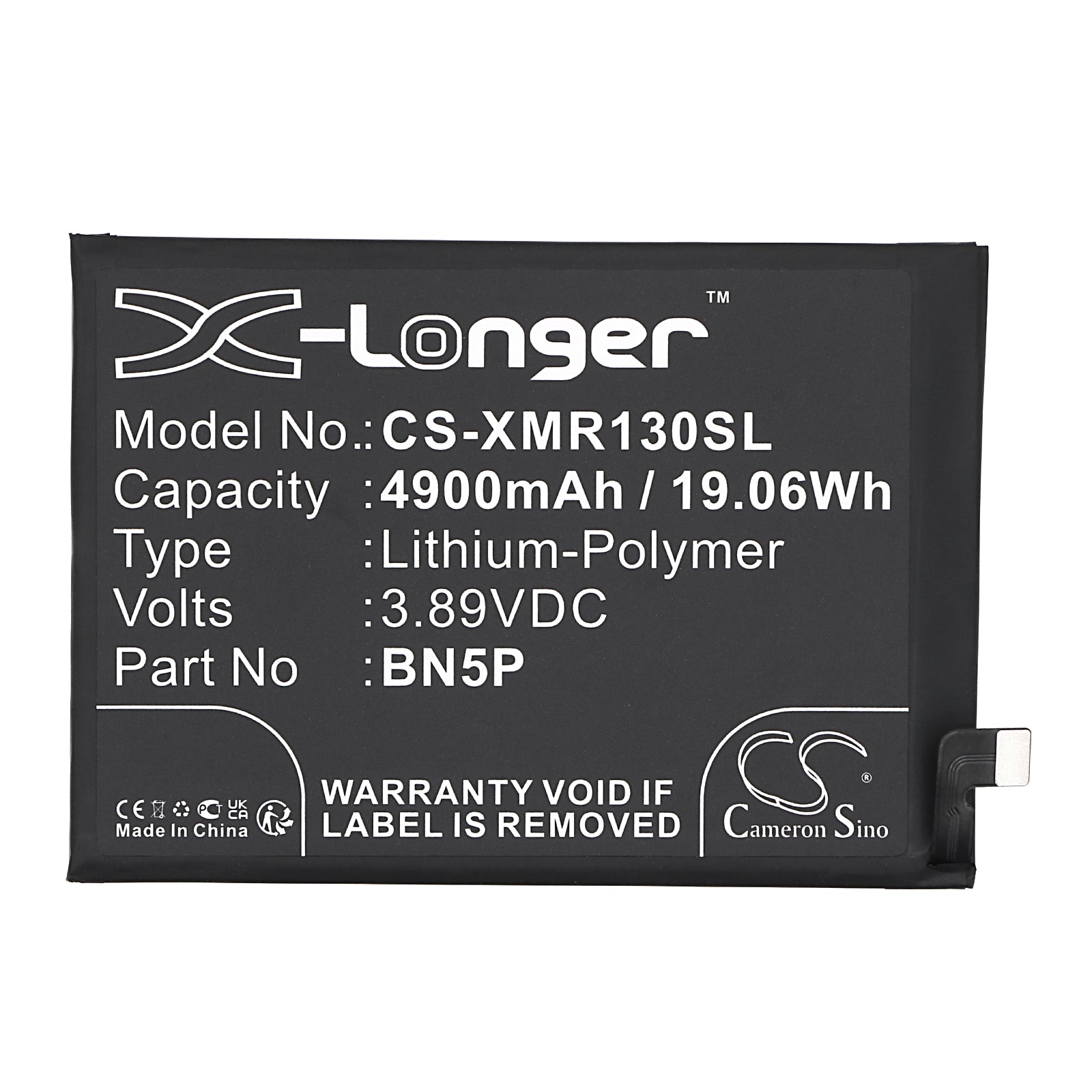 Li-Polymer, Mobile, SmartPhone Battery fits Redmi 23090ra98c, Note 13, 3.89V, 4900mAh Mobile, SmartPhone Cameron Sino Technology Limited