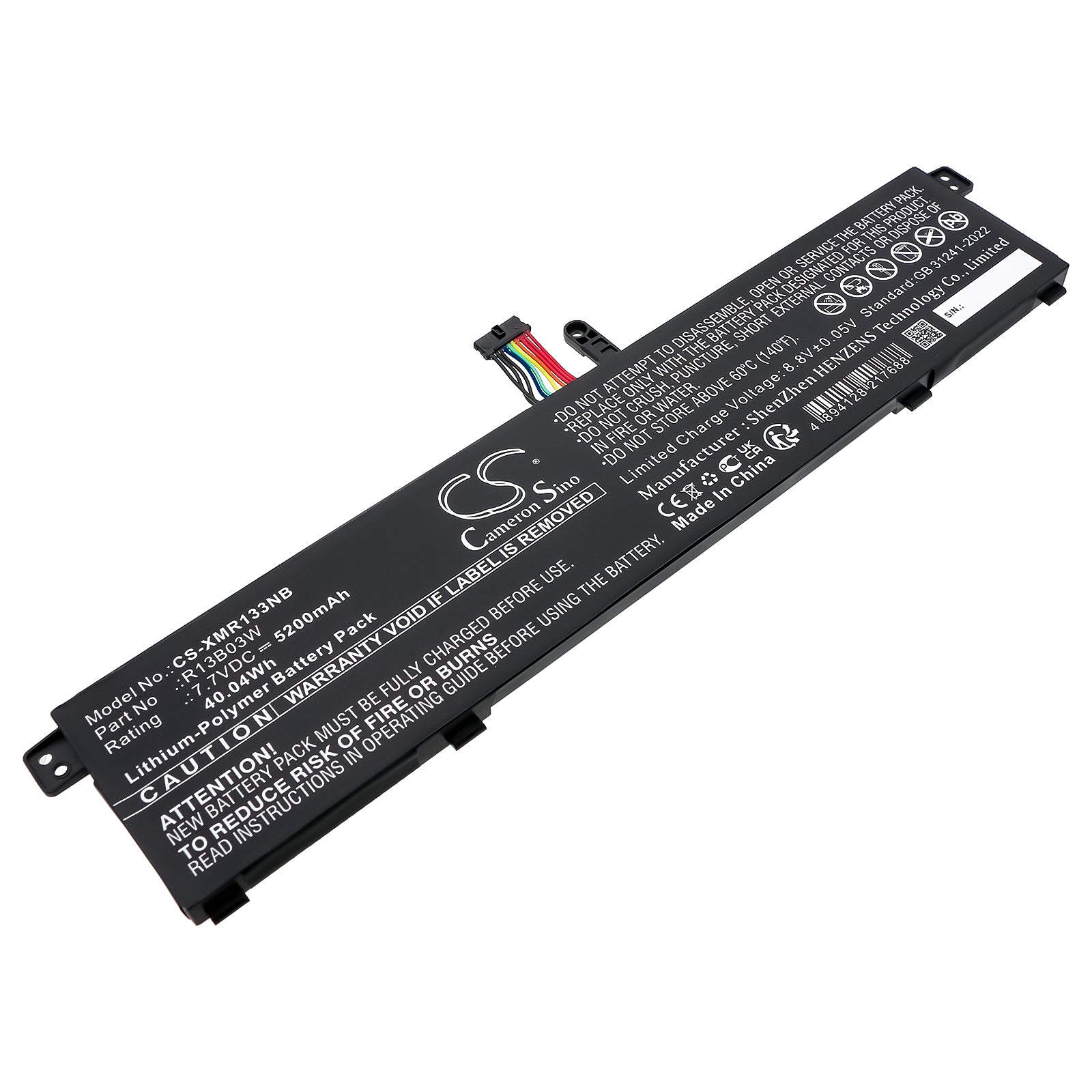 7.7V, Li-Polymer, 5200mAh, Battery fits Xiaomi MI AIR 13.3 | RedmiBook RedmiBook 13, 40.04Wh Notebook, Laptop Cameron Sino Technology Limited