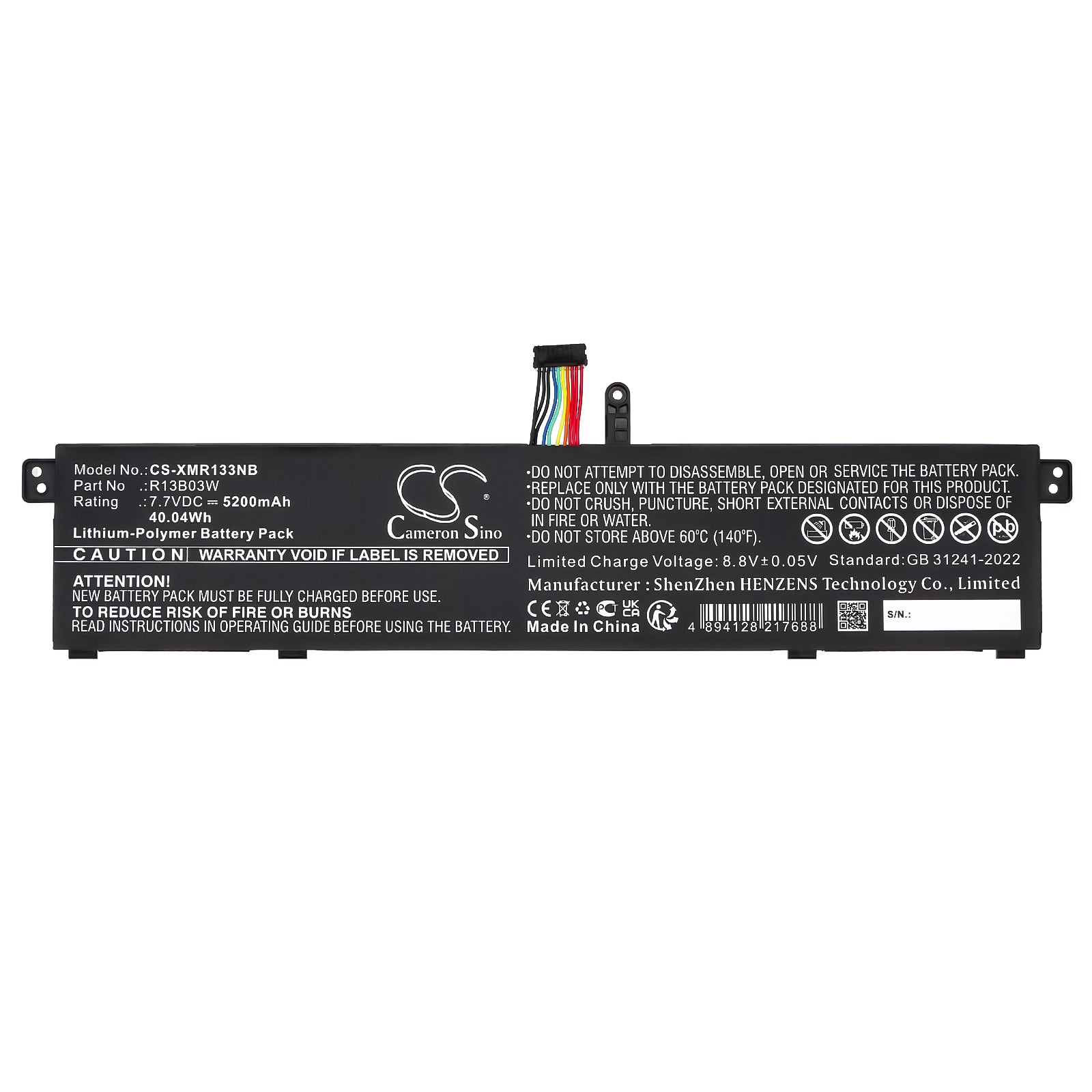 7.7V, Li-Polymer, 5200mAh, Battery fits Xiaomi MI AIR 13.3 | RedmiBook RedmiBook 13, 40.04Wh Notebook, Laptop Cameron Sino Technology Limited