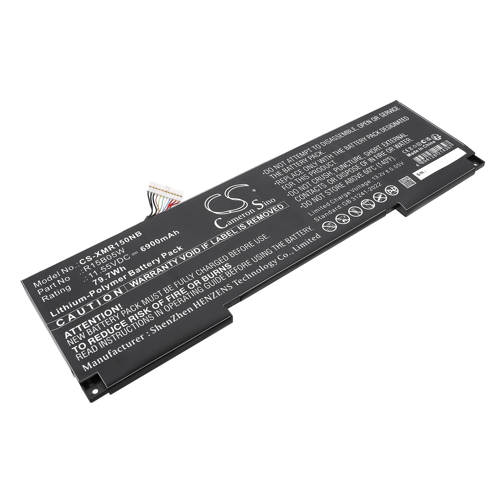 11.55V, Li-Polymer, 6900mAh, Battery fits Xiaomi Notebook Pro X 15, Pro X15, 79.7Wh Notebook, Laptop Cameron Sino Technology Limited