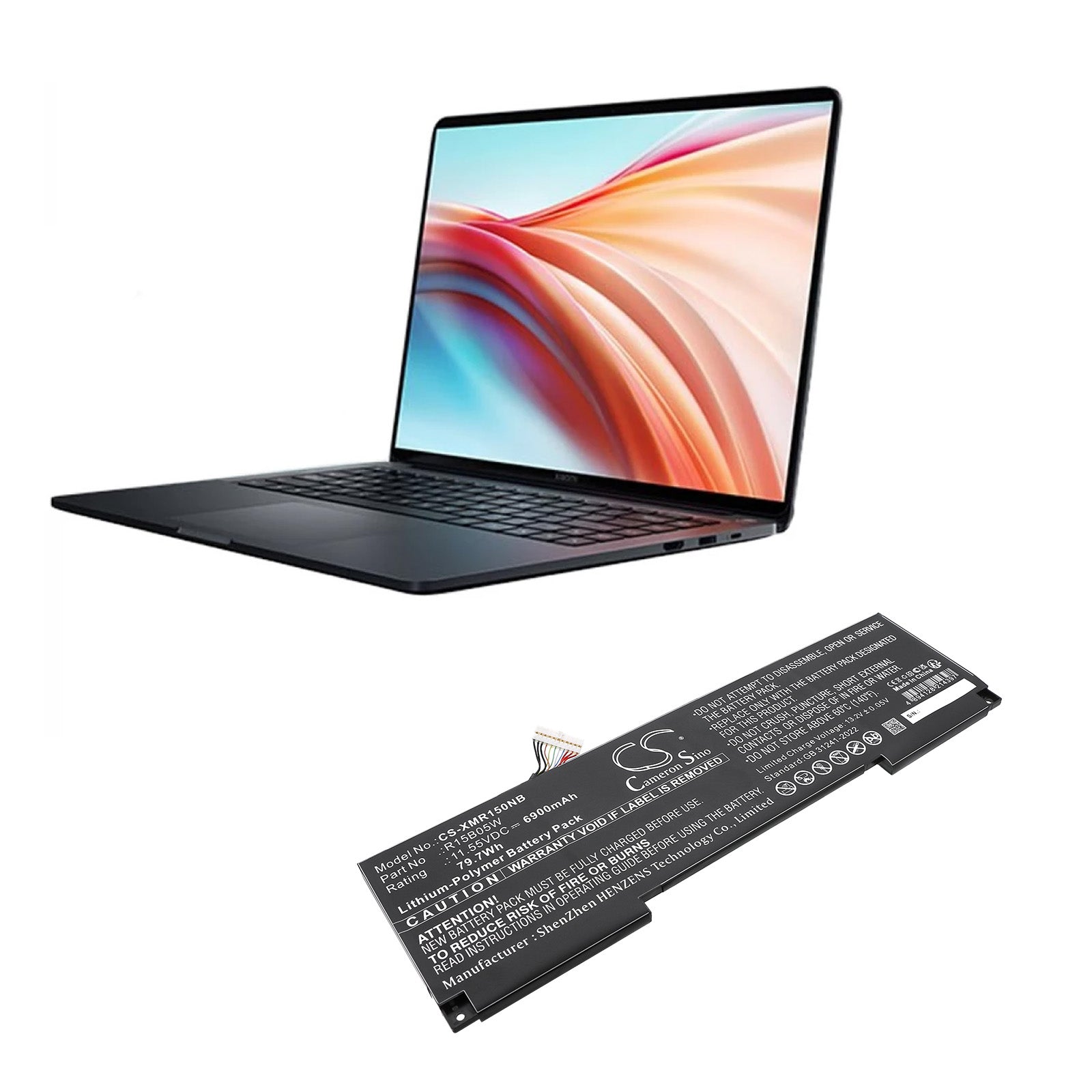 11.55V, Li-Polymer, 6900mAh, Battery fits Xiaomi Notebook Pro X 15, Pro X15, 79.7Wh Notebook, Laptop Cameron Sino Technology Limited
