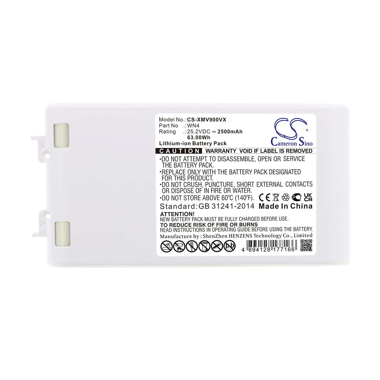Li-ion, Vacuum Battery fits Dreame V10, V8, 25.2V, 2500mAh Vacuum Cameron Sino Technology Limited