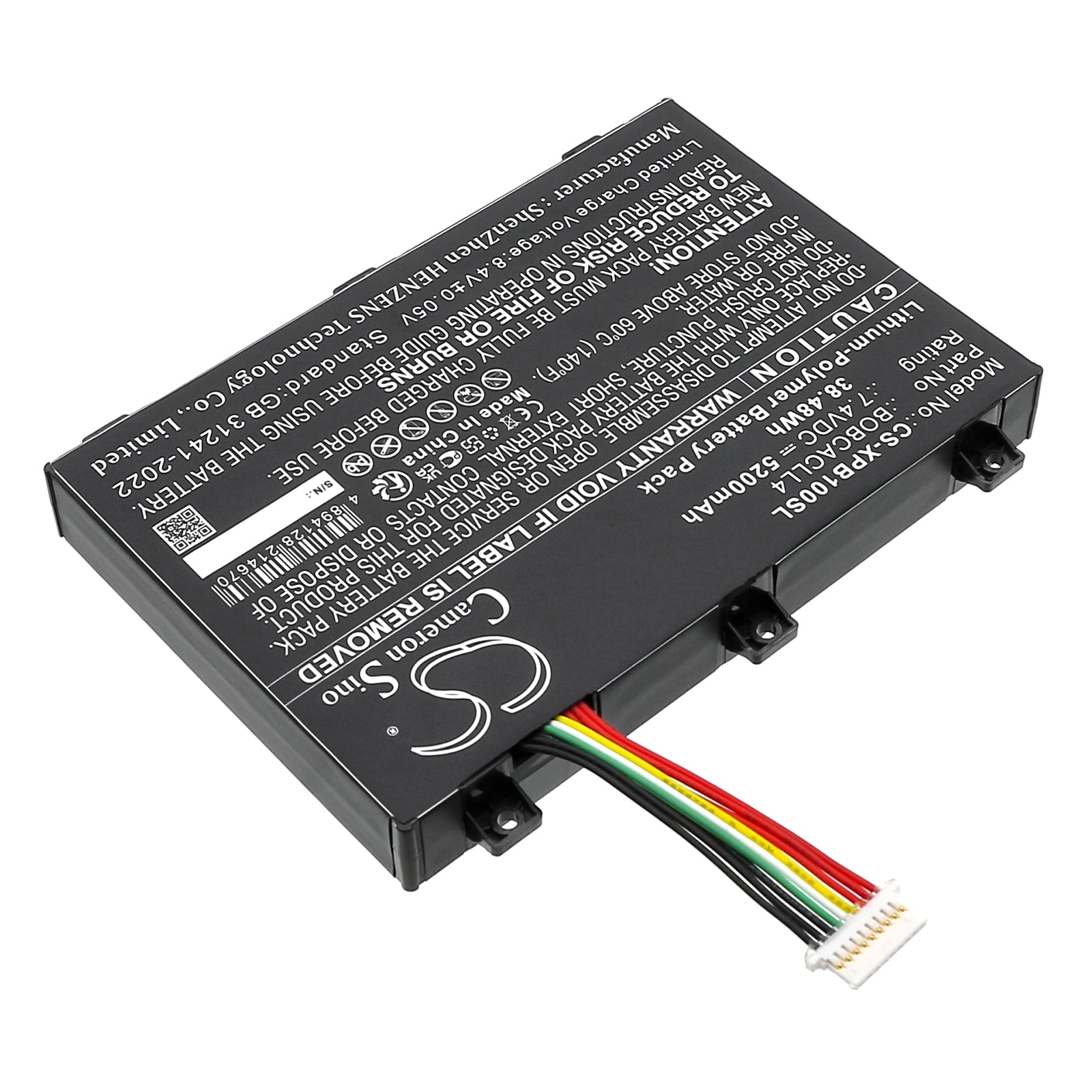7.4V, Li-Polymer, 5200mAh, Battery fits Xplore Bobcat Rugged IX101B1 Tablet, XSlate B10, 38.48Wh Tablet Cameron Sino Technology Limited