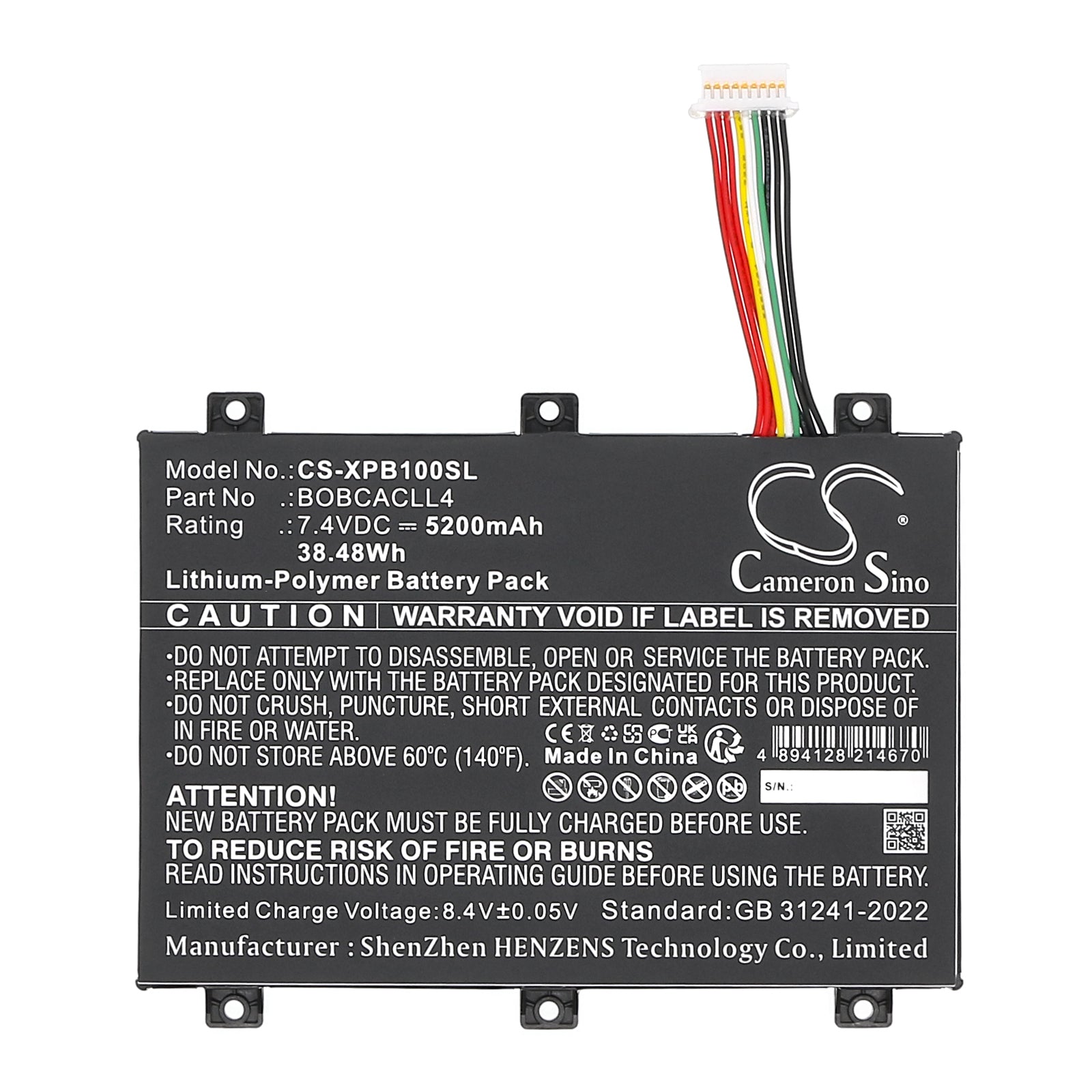 7.4V, Li-Polymer, 5200mAh, Battery fits Xplore Bobcat Rugged IX101B1 Tablet, XSlate B10, 38.48Wh Tablet Cameron Sino Technology Limited