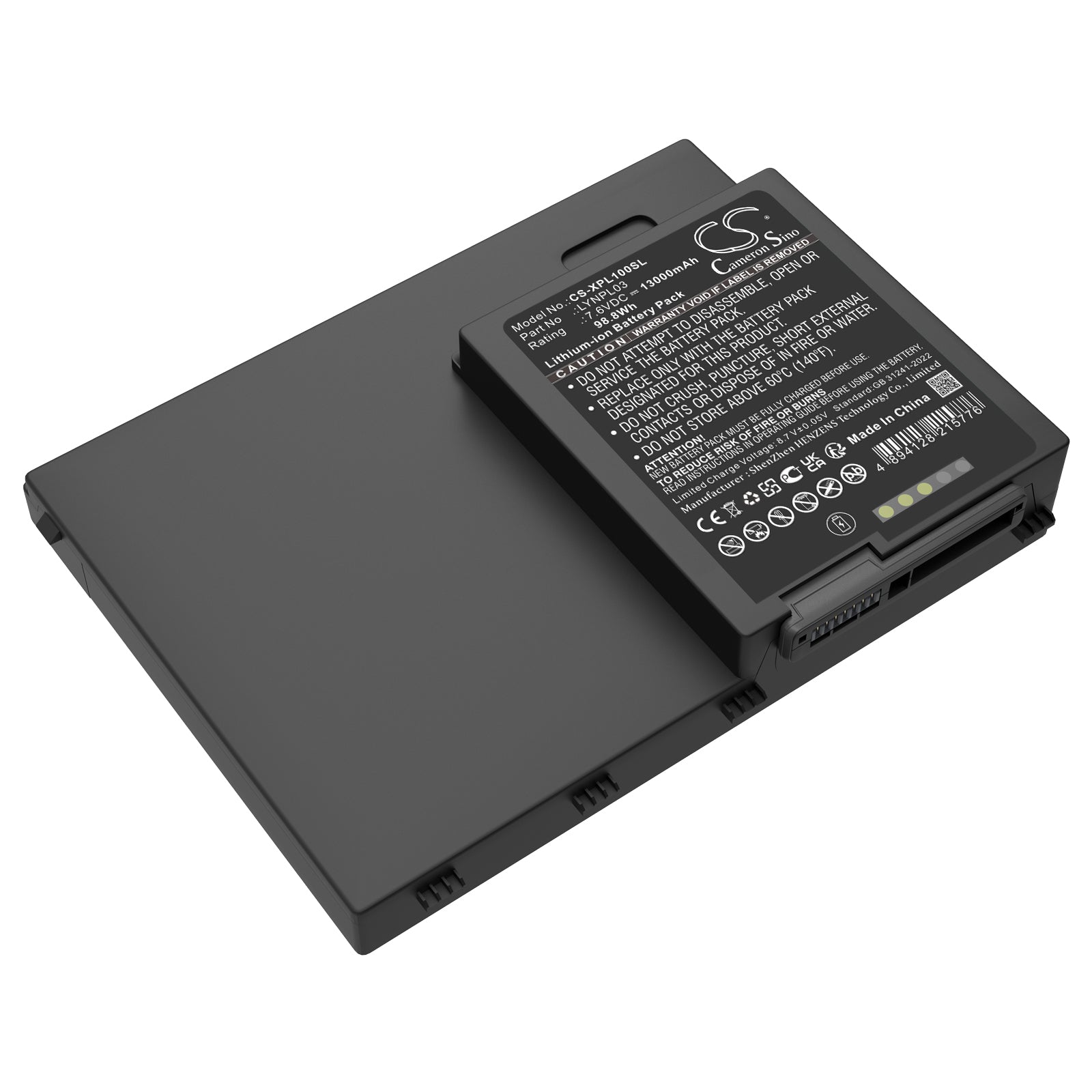 7.6V, Li-ion, 13000mAh, Battery fits Zebra Xbook L10, Xslate L10 | Xplore RSL10, 98.8Wh Tablet Cameron Sino Technology Limited