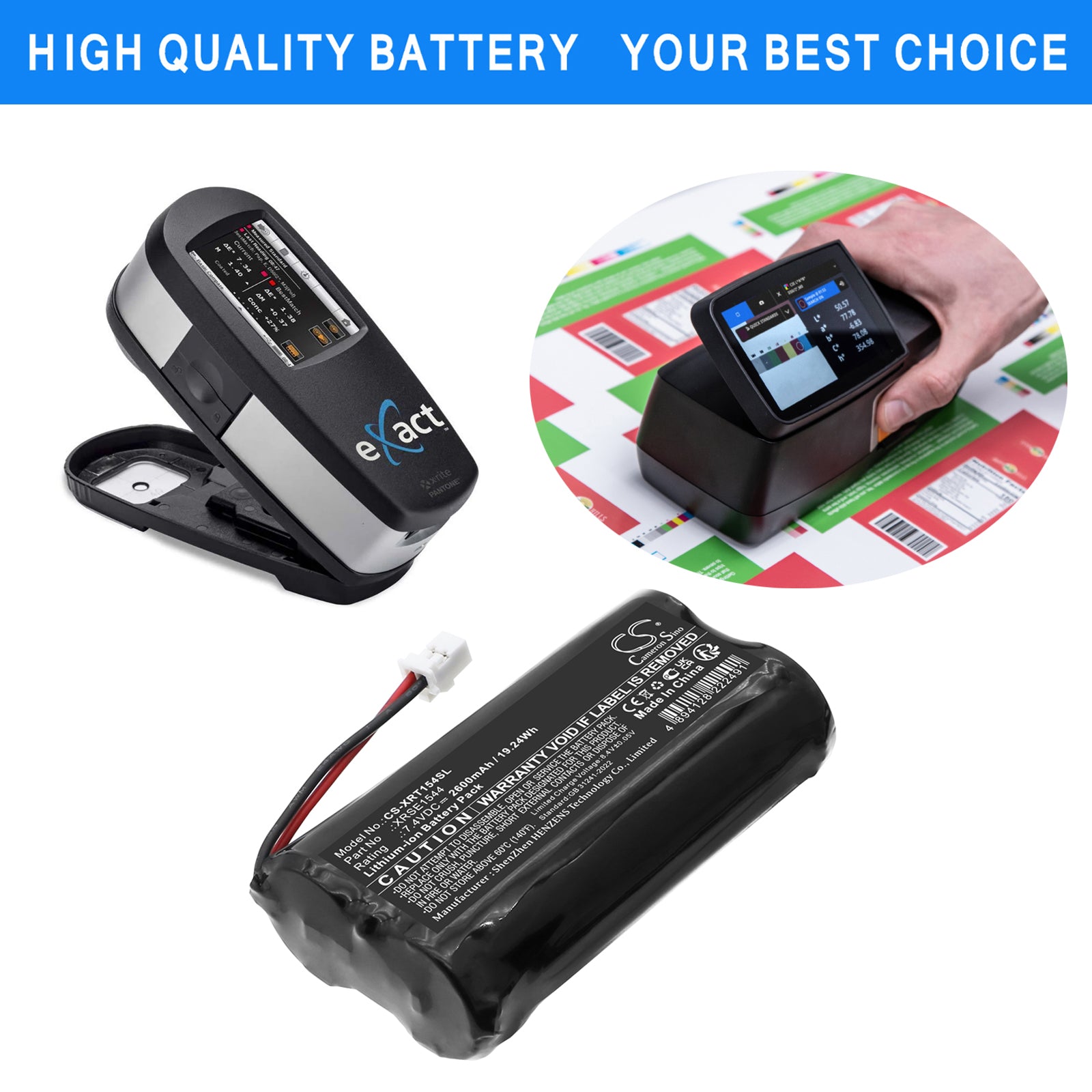 7.4V, Li-ion, 2600mAh, Battery fits X-Rite SE15-44, SE15-46, 19.24Wh Equipment, Survey, Test Cameron Sino Technology Limited