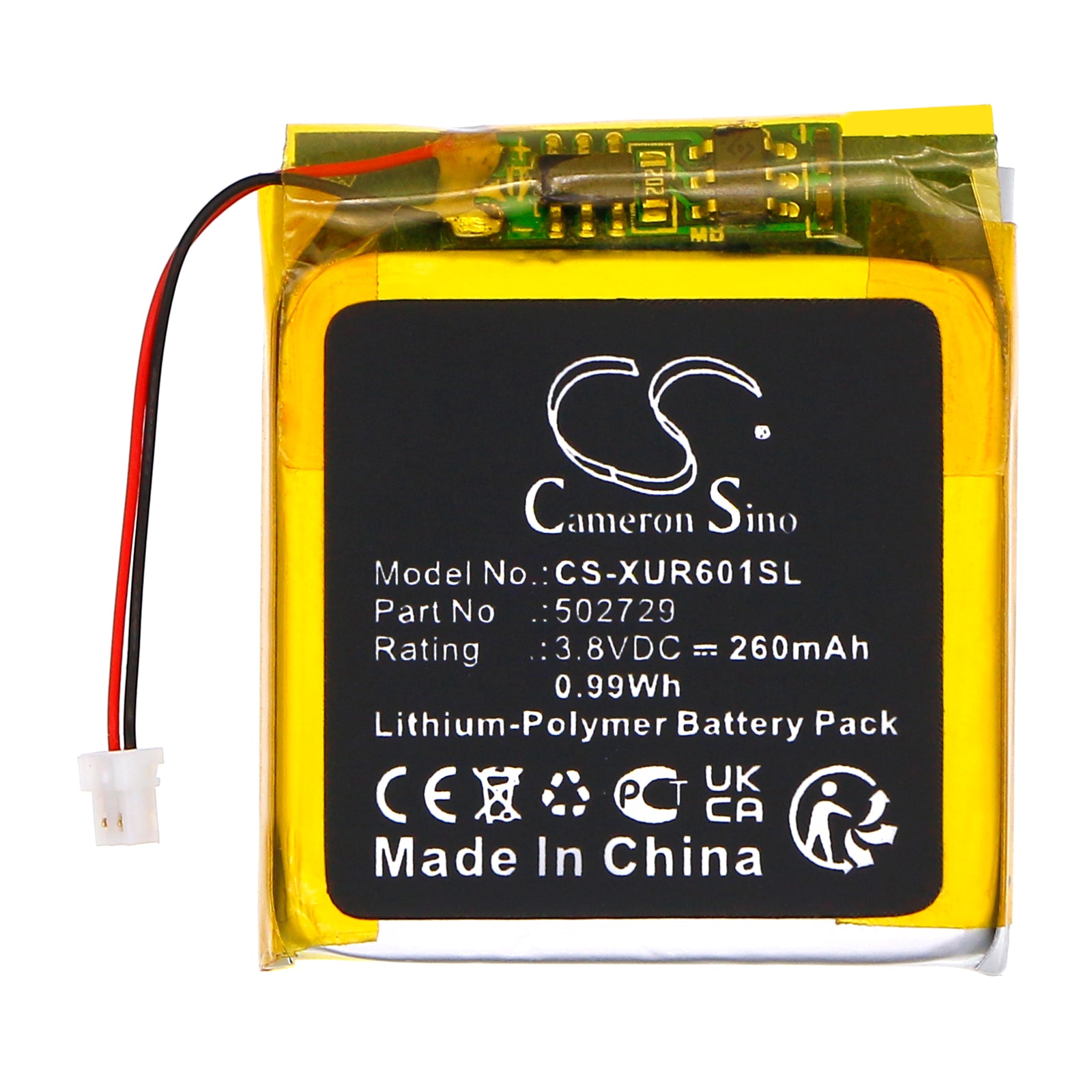 3.8V, Li-Polymer, 260mAh, Battery fits Xvive U6 Wireless Microphone Transmitter, 0.99Wh Transmitters & Receiver Cameron Sino Technology Limited