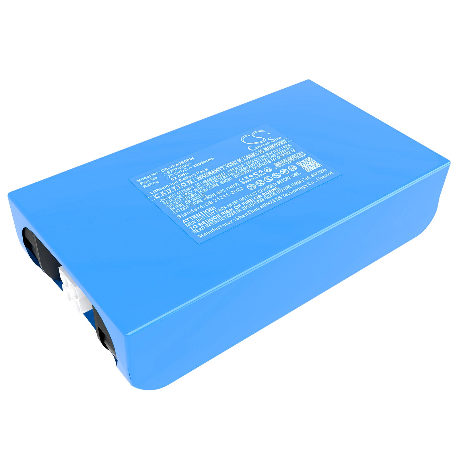 20V, Li-ion, 2600mAh, Battery fits Yard Force Easymow 260, MB 400, 52Wh Lawn Mowers Cameron Sino Technology Limited