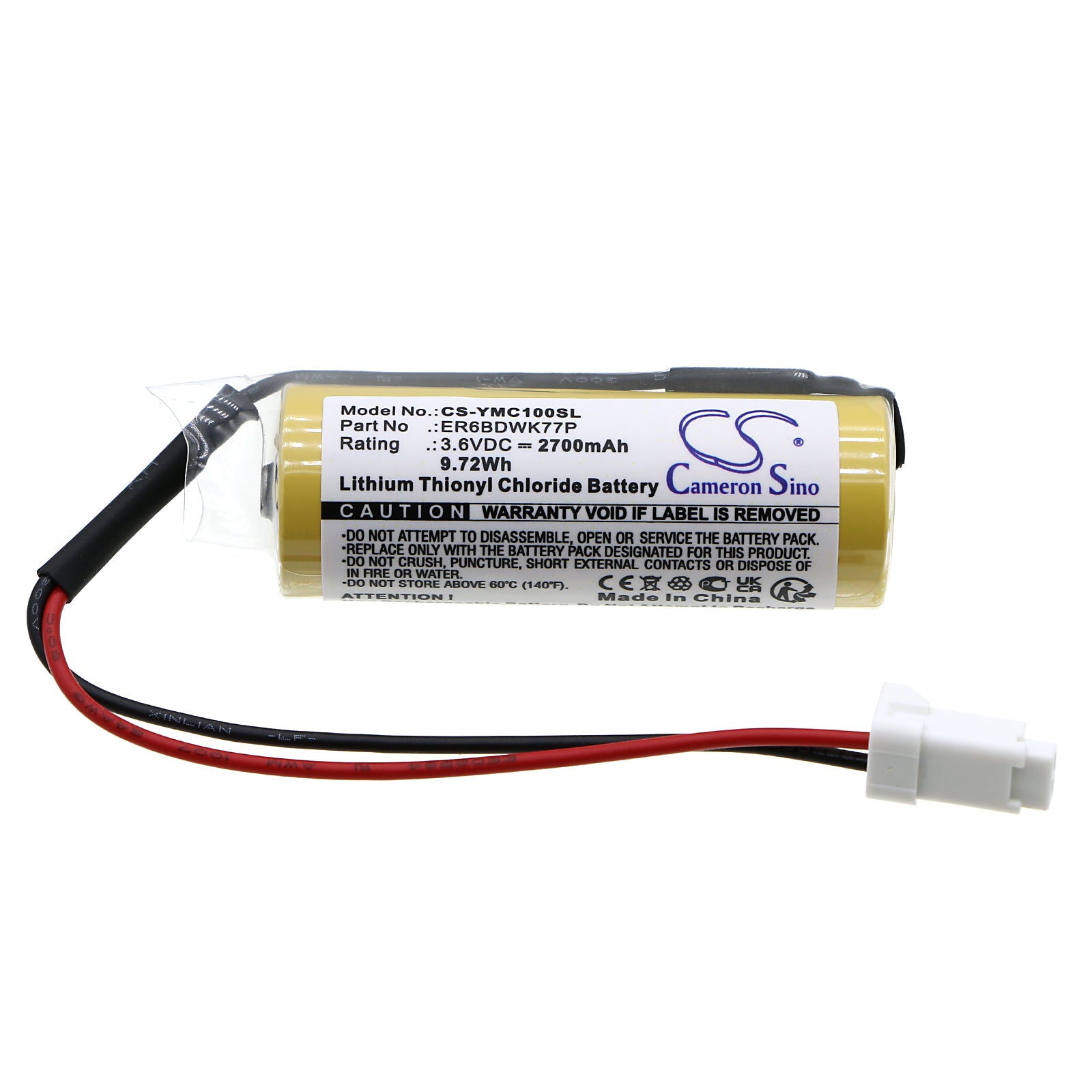 Li-SOCl2, PLC Battery fits Yaskawa Yrc1000, 3.6V, 2700mAh PLC Cameron Sino Technology Limited