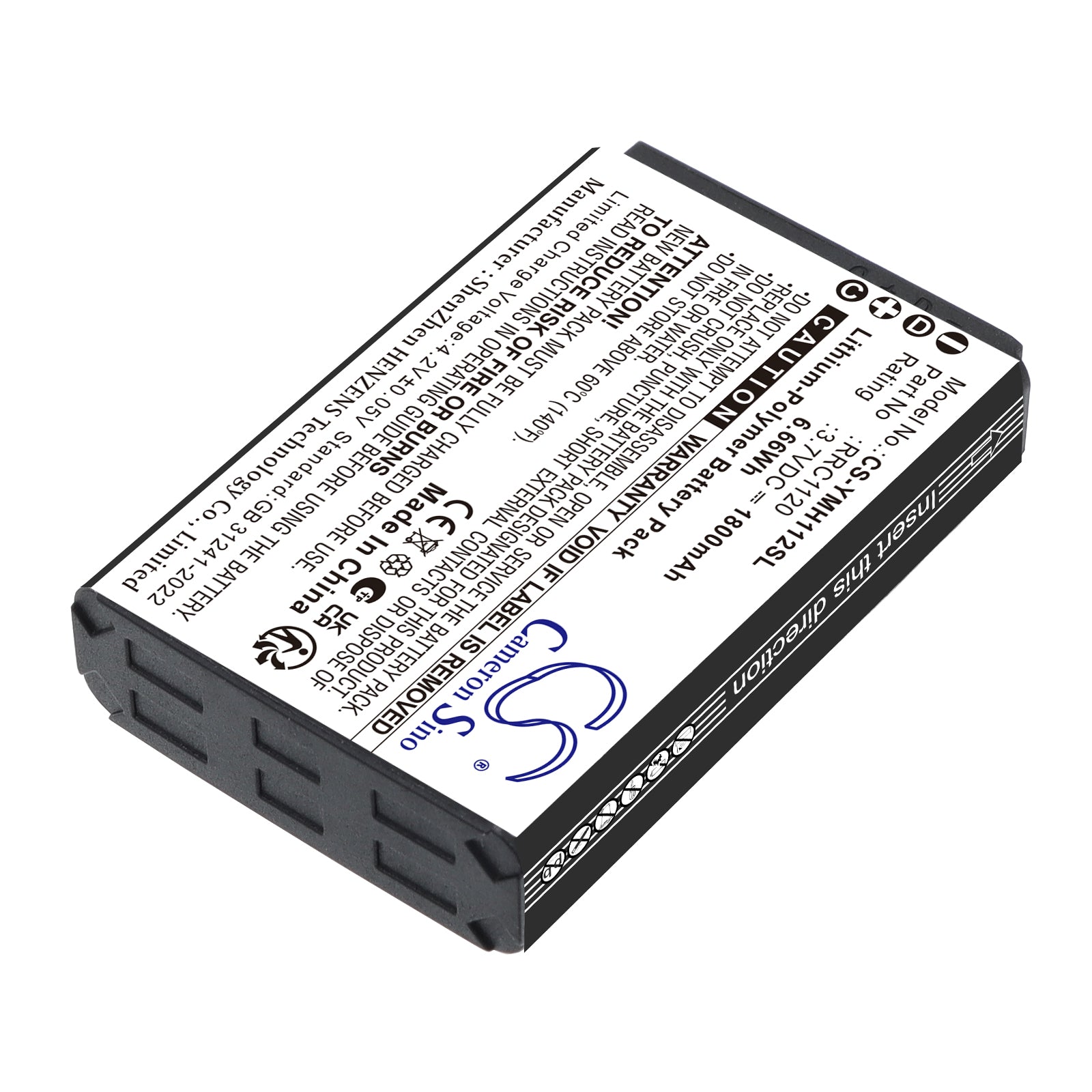 3.7V, Li-Polymer, 1800mAh, Battery fits Yamaha RM-WGL, RM-WGL Wireless Directional Tabletop Microphone, 6.66Wh Communication & Conferencing Cameron Sino Technology Limited