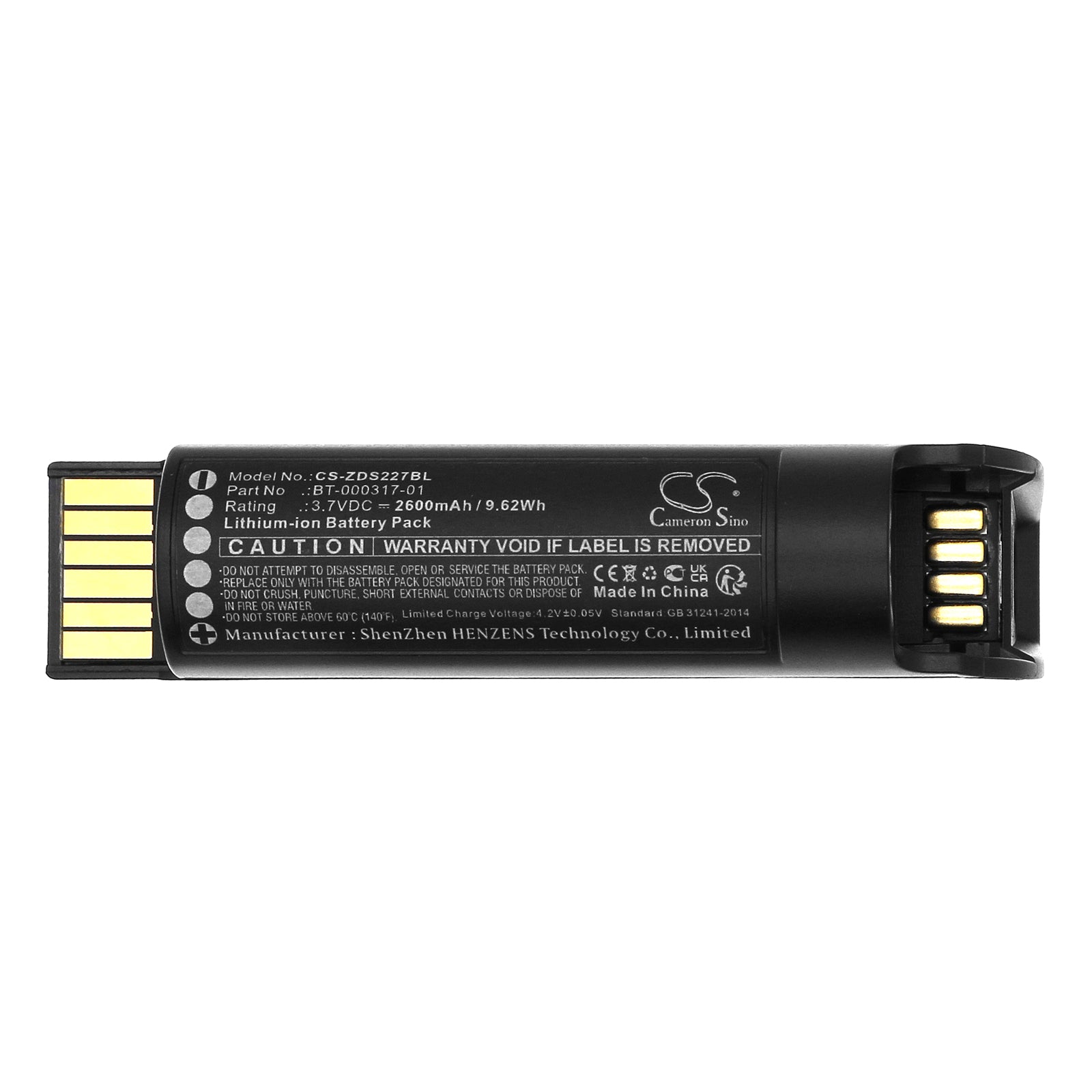 Li-ion, Barcode Scanner Battery fits Zebra Cr2278, Cr2278-pc, 3.7V, 2600mAh Barcode Scanner Cameron Sino Technology Limited