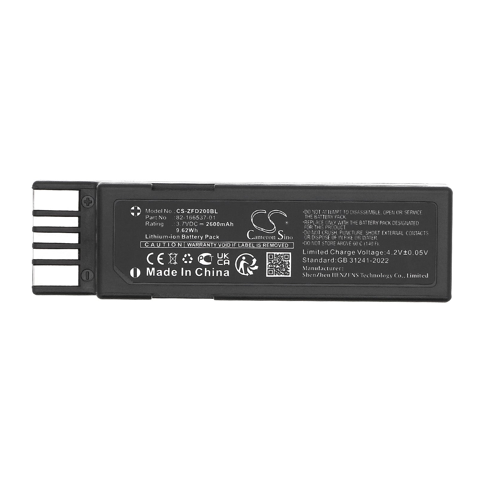 3.7V, Li-ion, 2600mAh, Battery fits Zebra RFD2000, 9.62Wh Barcode Scanner Cameron Sino Technology Limited