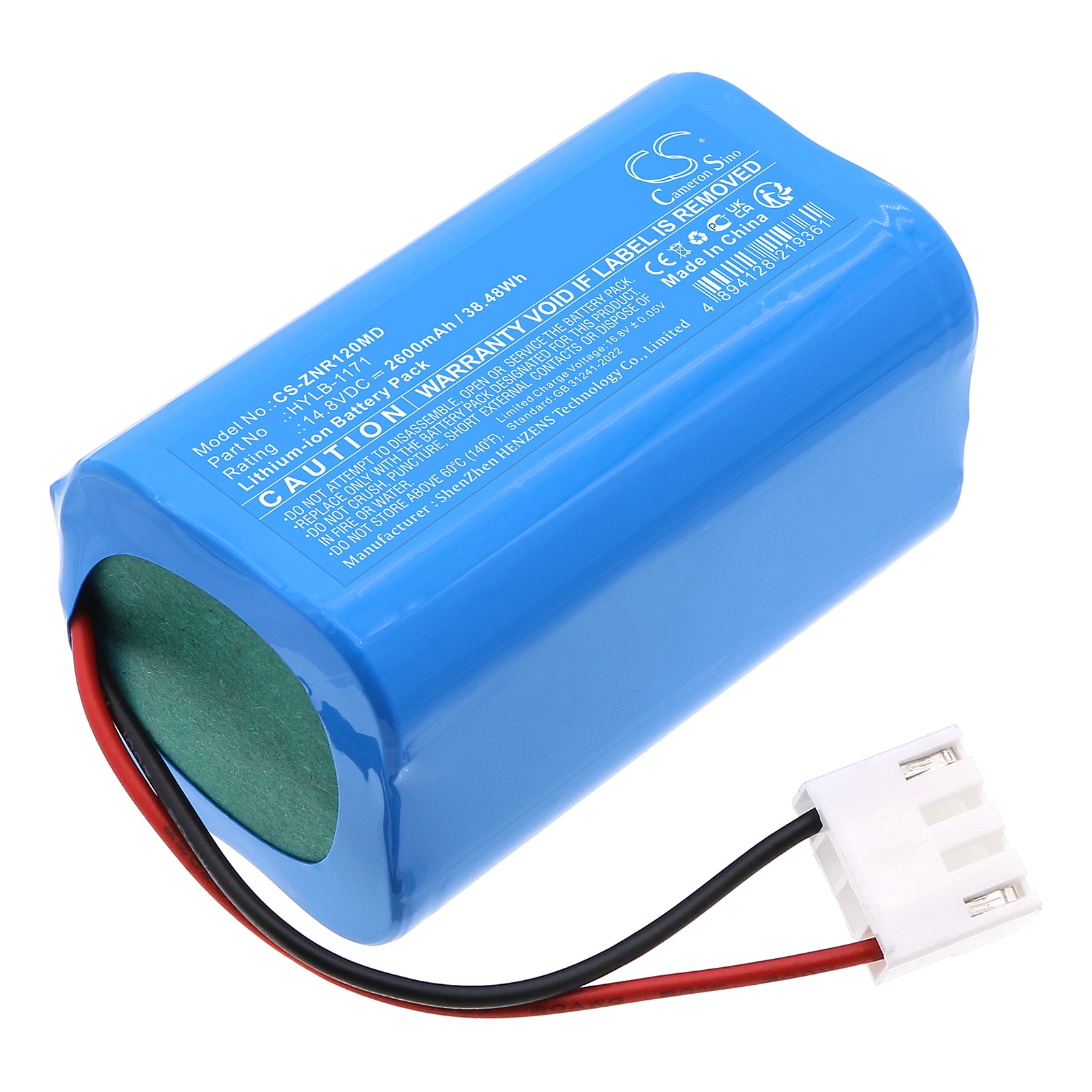14.8V, Li-ion, 2600mAh, Battery fits Zoncare ATOM ECG-6A, ZQ-1206, 38.48Wh Medical Cameron Sino Technology Limited