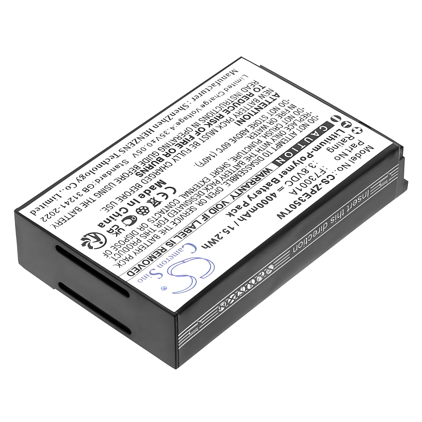 3.8V, Li-Polymer, 4000mAh, Battery fits ZTE E700 | Caltta E350 EChat POC, 15.2Wh Two-Way Radio Cameron Sino Technology Limited