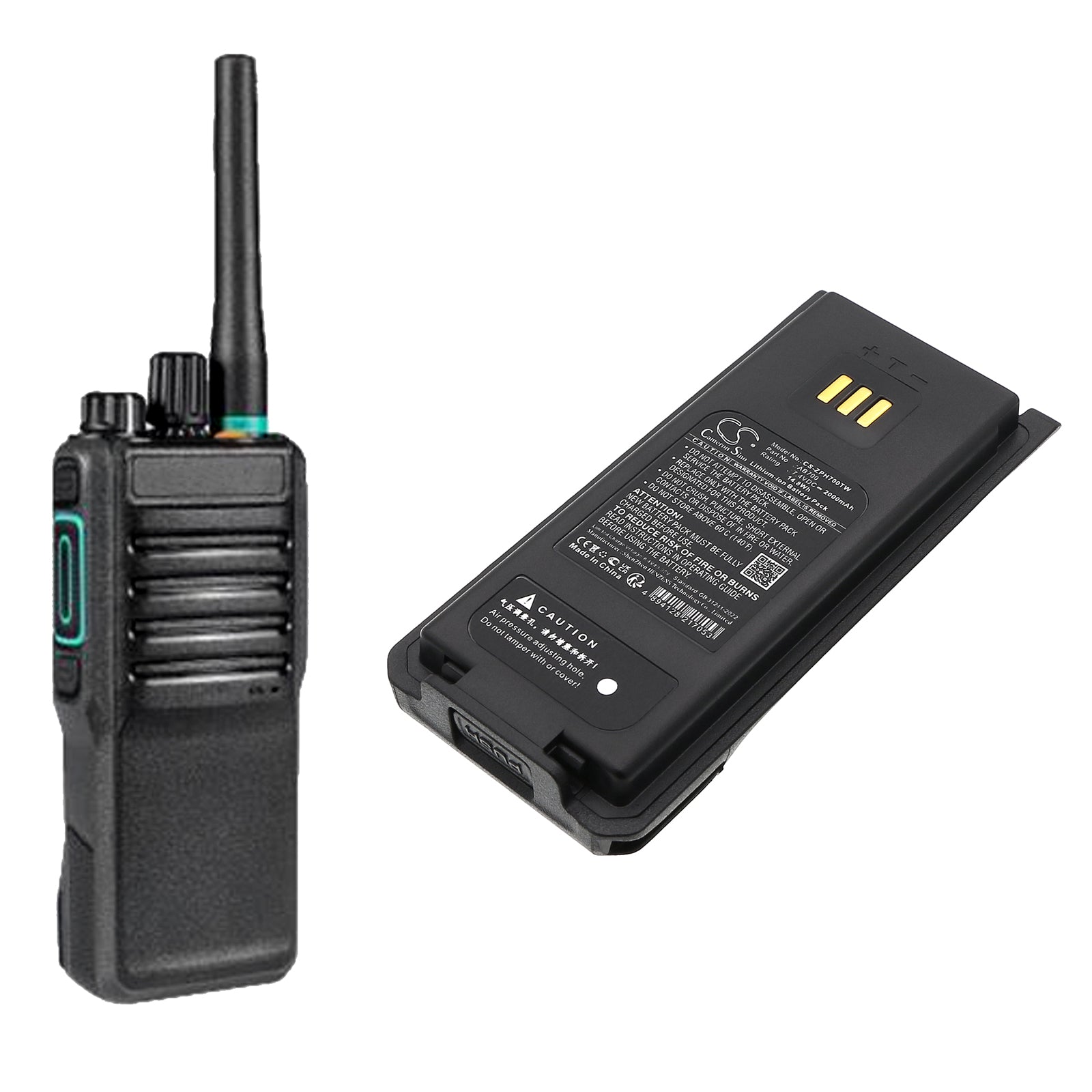 7.4V, Li-ion, 2000mAh, Battery fits ZTE GH650, PH700, 14.8Wh Two-Way Radio Cameron Sino Technology Limited
