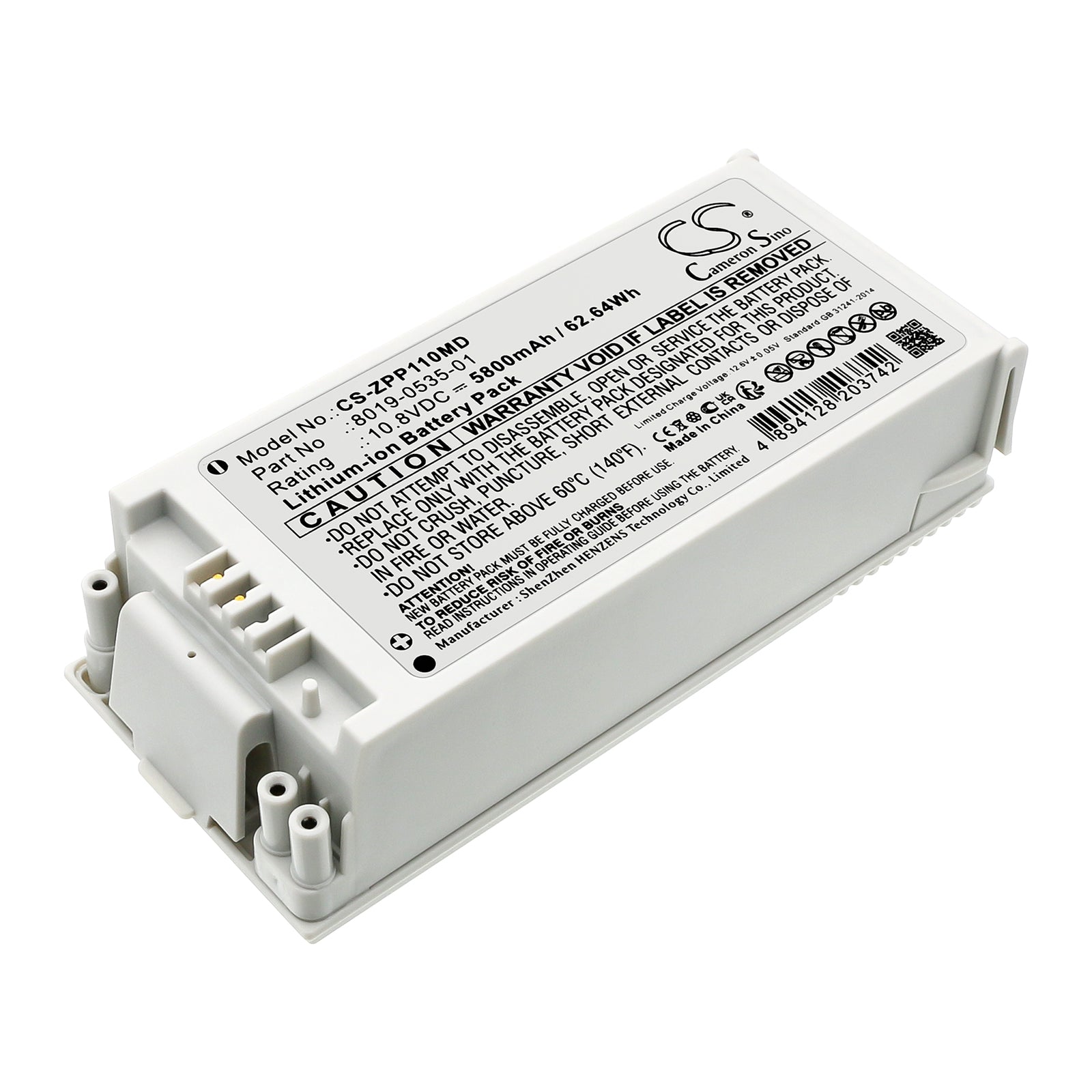 Li-ion, Medical Battery fits Zoll Aed Pro, Cct, 10.8V, 5800mAh Medical Cameron Sino Technology Limited
