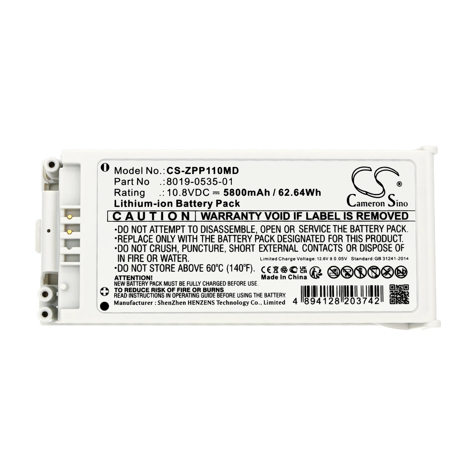 Li-ion, Medical Battery fits Zoll Aed Pro, Cct, 10.8V, 5800mAh Medical Cameron Sino Technology Limited