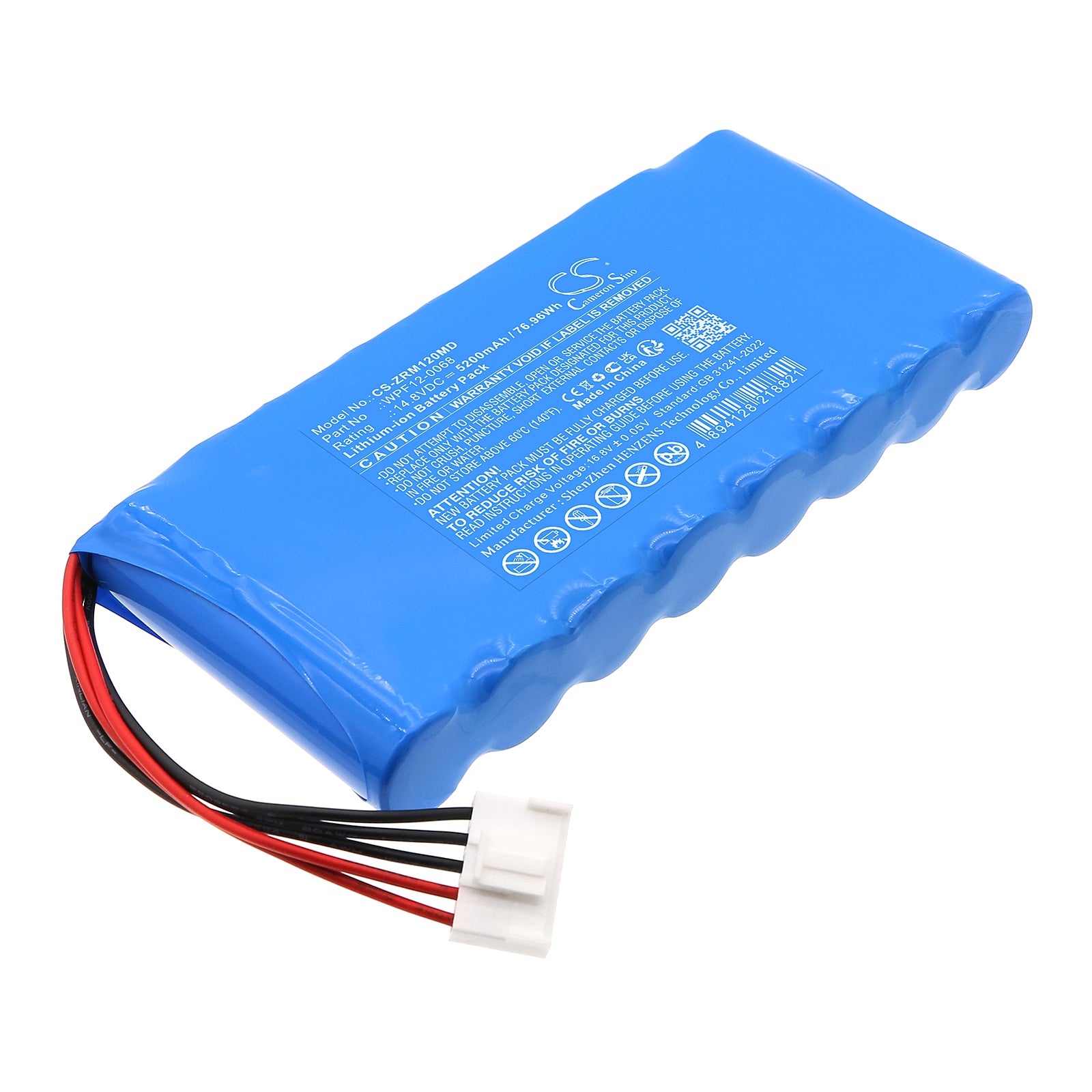 14.8V, Li-ion, 5200mAh, Battery fits Zoncare IMAC100, IMAC1200, 76.96Wh Medical Cameron Sino Technology Limited